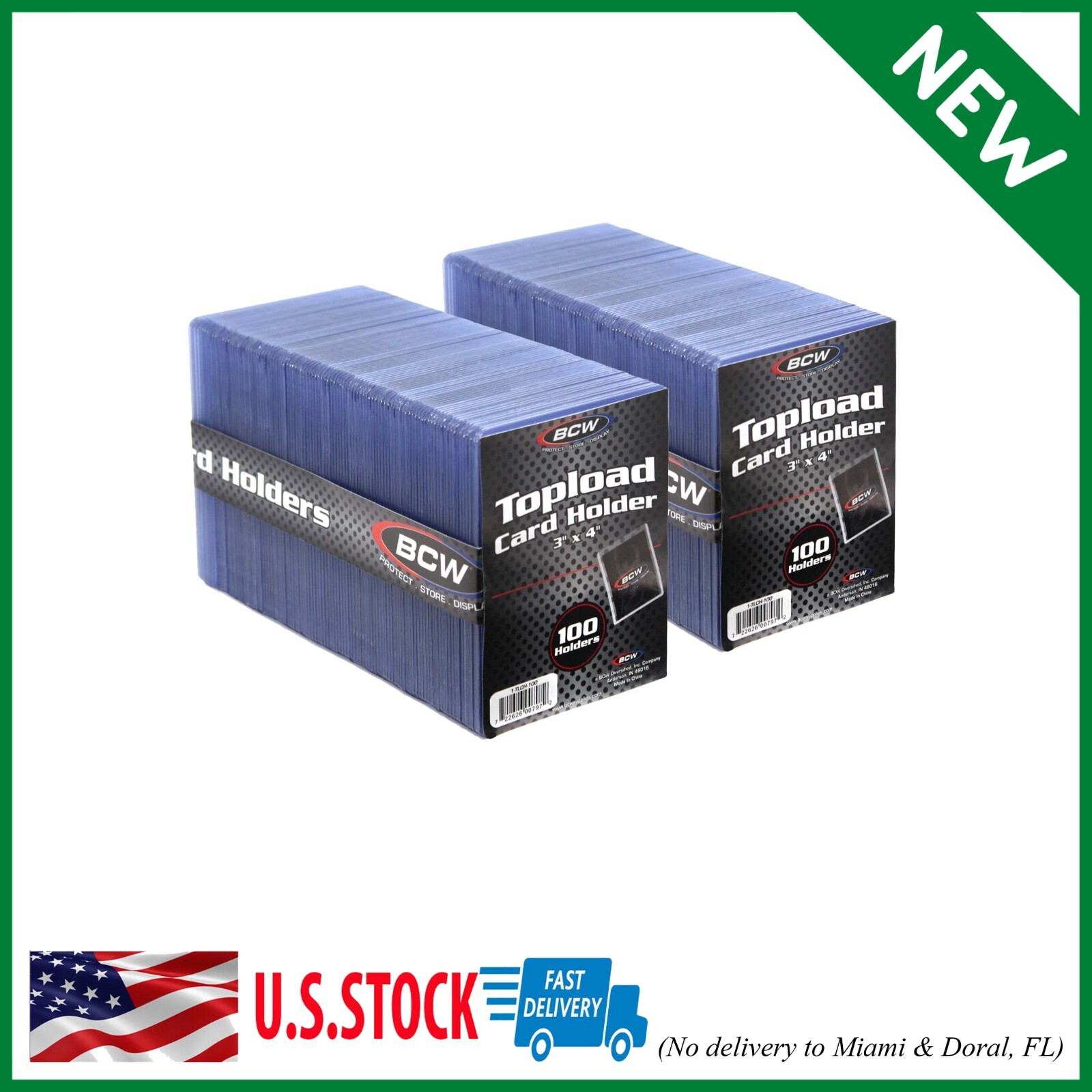 Trading Card Sleeves Hard Plastic Topload Clear Case Holder 200 Baseball Cards