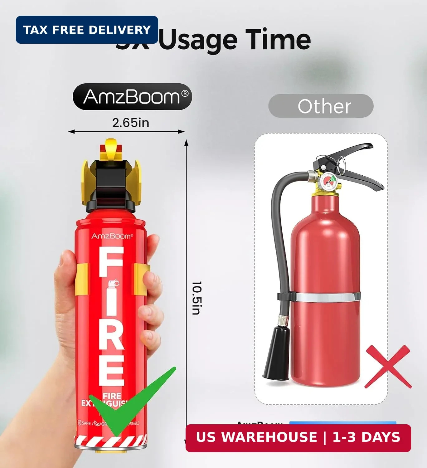 AmzBoom 2-Pack Fire Extinguisher Kit,Compact ABCK Spray for Home, Kitchen, Car,