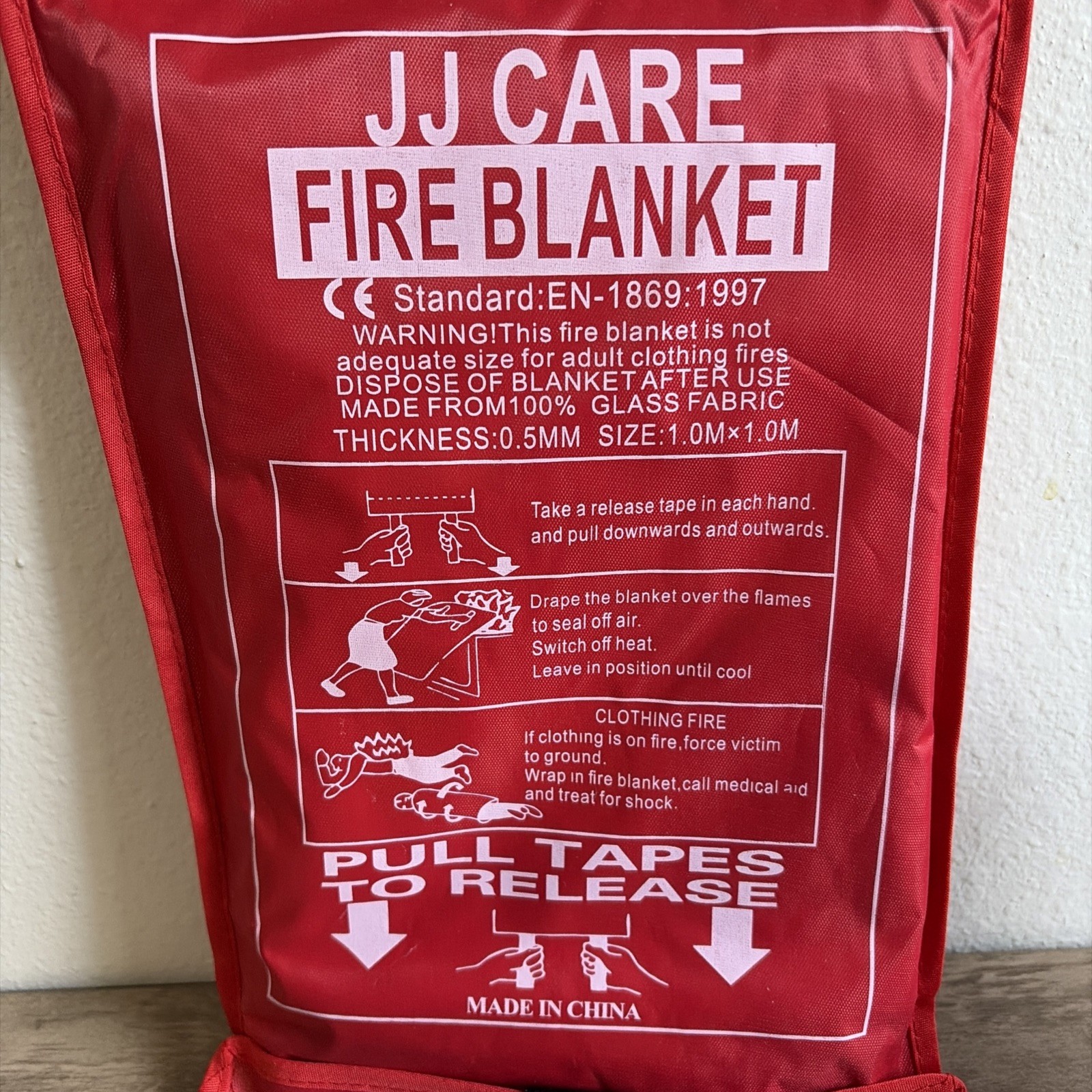 Fire Blanket – Thick 0.5MM Size 1.0M X 1.0M
