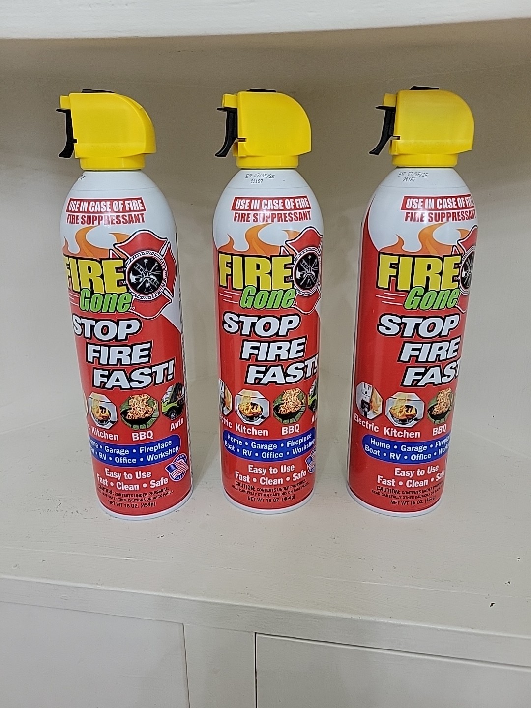 FireGone 5-in-1 Compact Fire Extinguisher – 3 PACK. Exp 0705/25