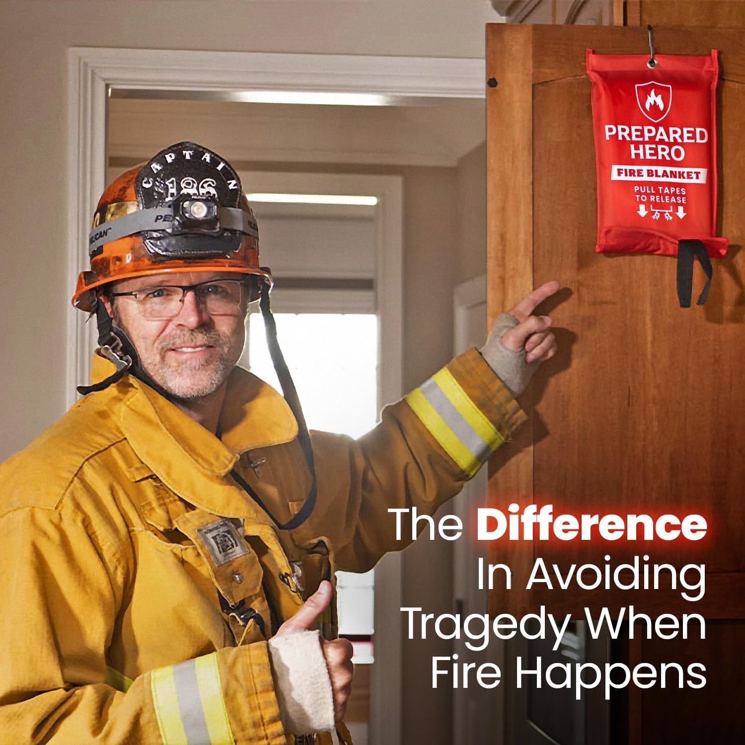 Prepared Hero Emergency Fire Blanket XL – 1 Pack – Fire Suppression for Kitchen,