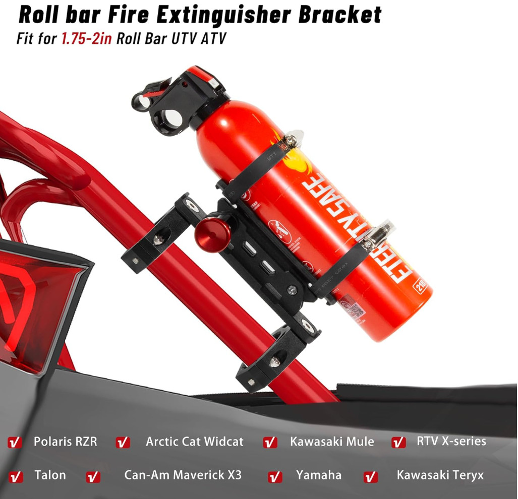 UTV Fire Extinguisher with Mount Kits Quick Release Roll Bar Exting “JUST KIT “