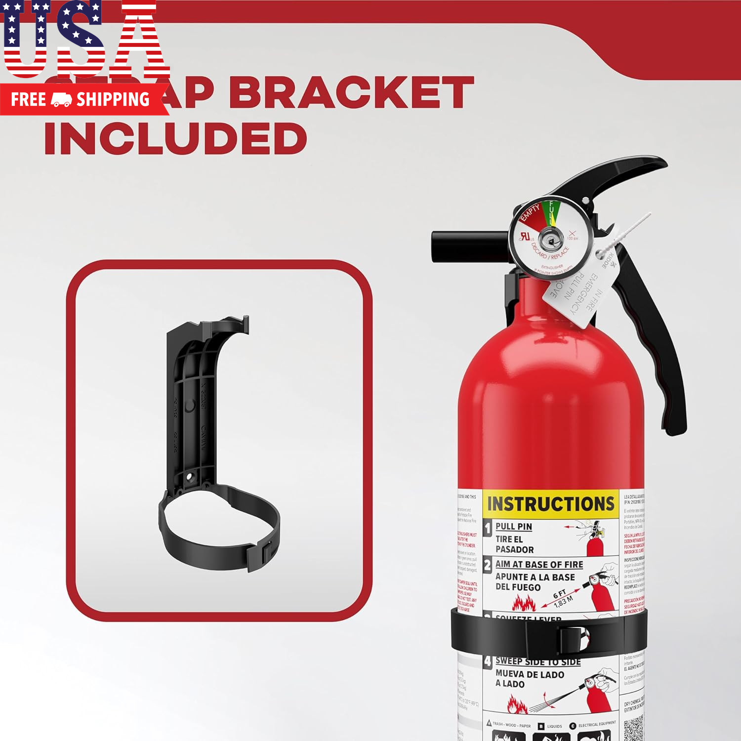 , FA110G, Multi Purpose Fire Extinguisher for Home, Office, Dorm, Residential, 1