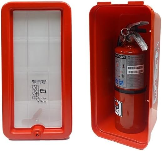 Cato 10551-H Red Plastic Chief Fire Extinguisher Cabinet for 2.5 + 5 lb + Hammer