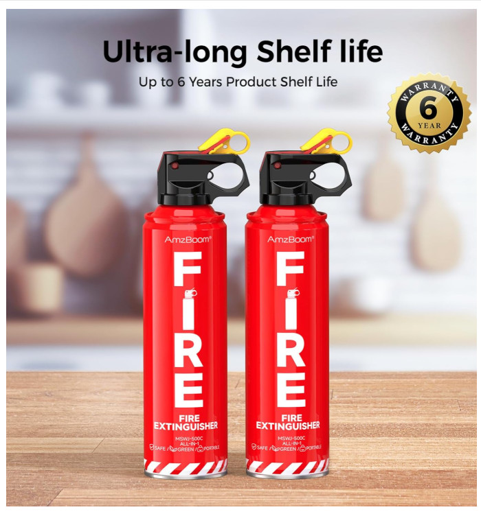2-Pack Fire Extinguisher for Home, Kitchen, Car, and Grill with Mounting Bracket