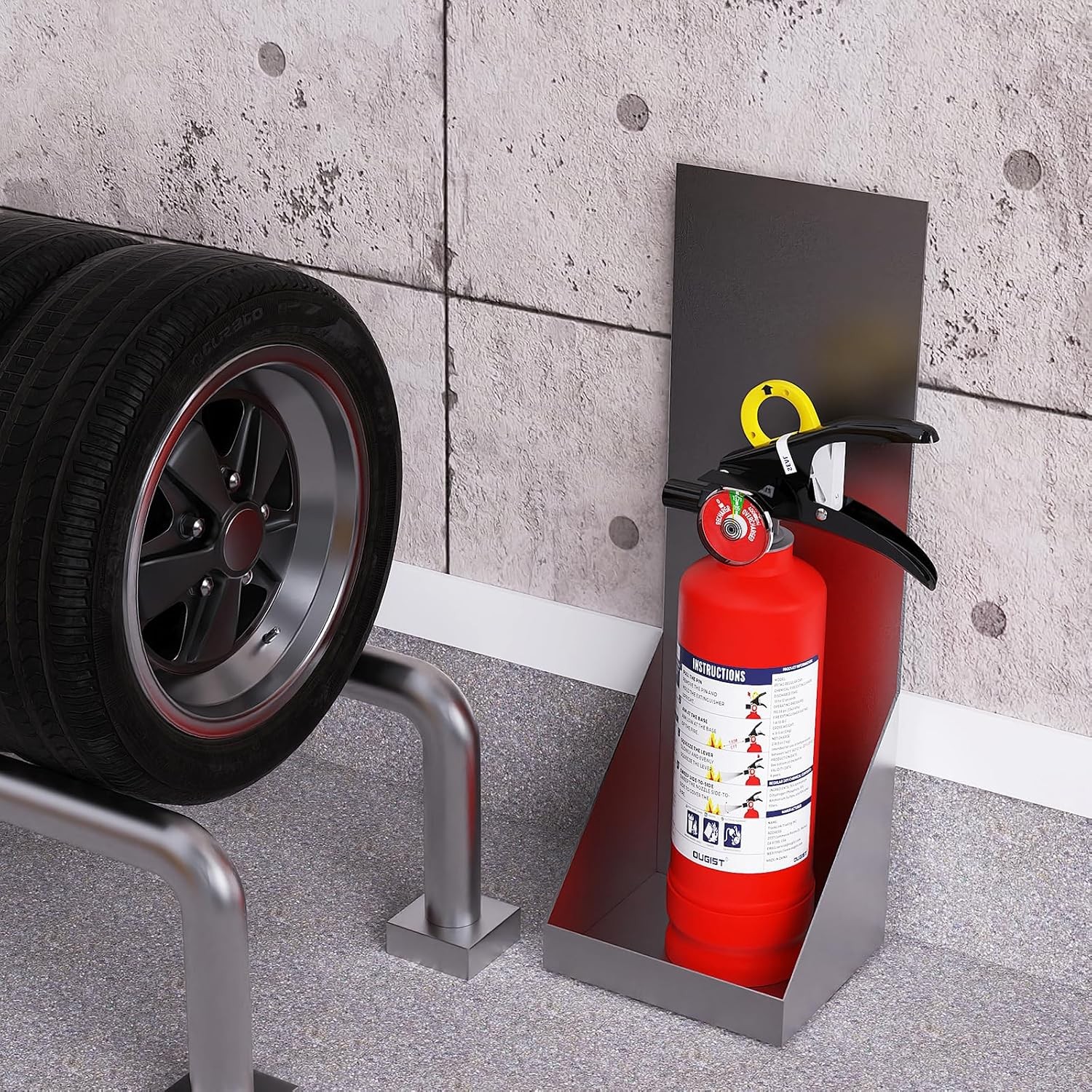 Ougist ABC Fire Extinguisher for Home & Vehicle – 2.5 lb 1-A:10-B:C Rated, Dry C
