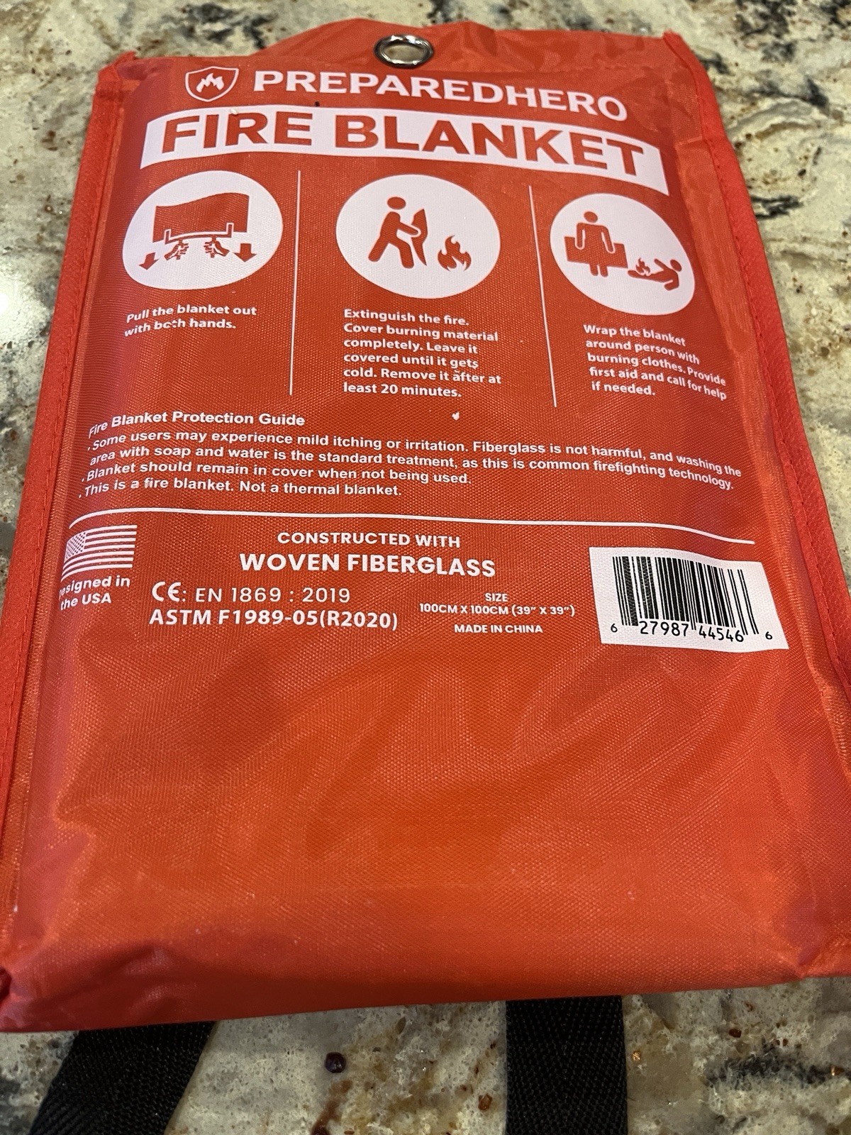 Prepared Hero Fire Blanket 39″×39″ Fiberglass Home Emergency Safety Blanket NEW