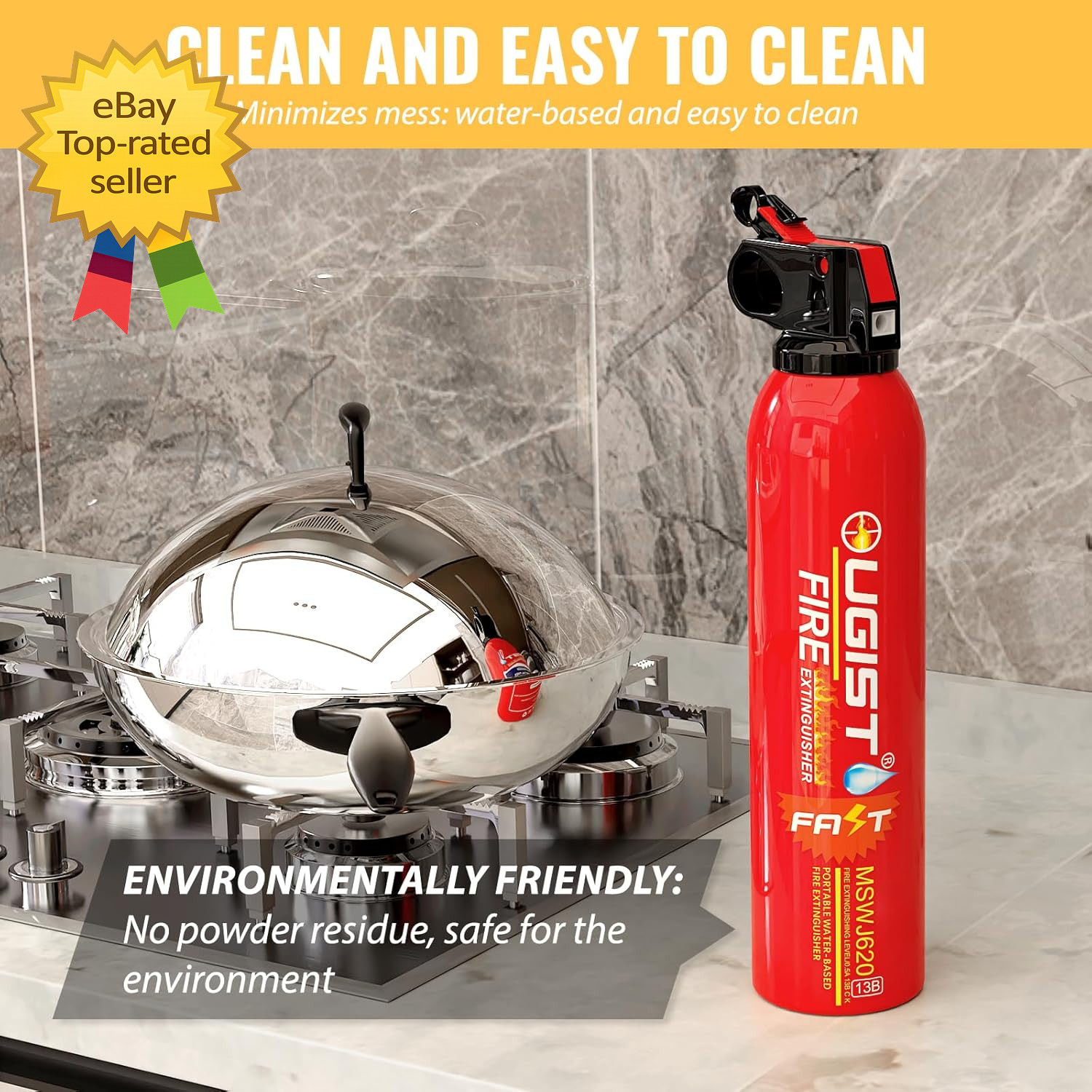 Small Portable Fire Extinguisher for Home and Kitchen 21Oz Each 1 Pack Water Ba