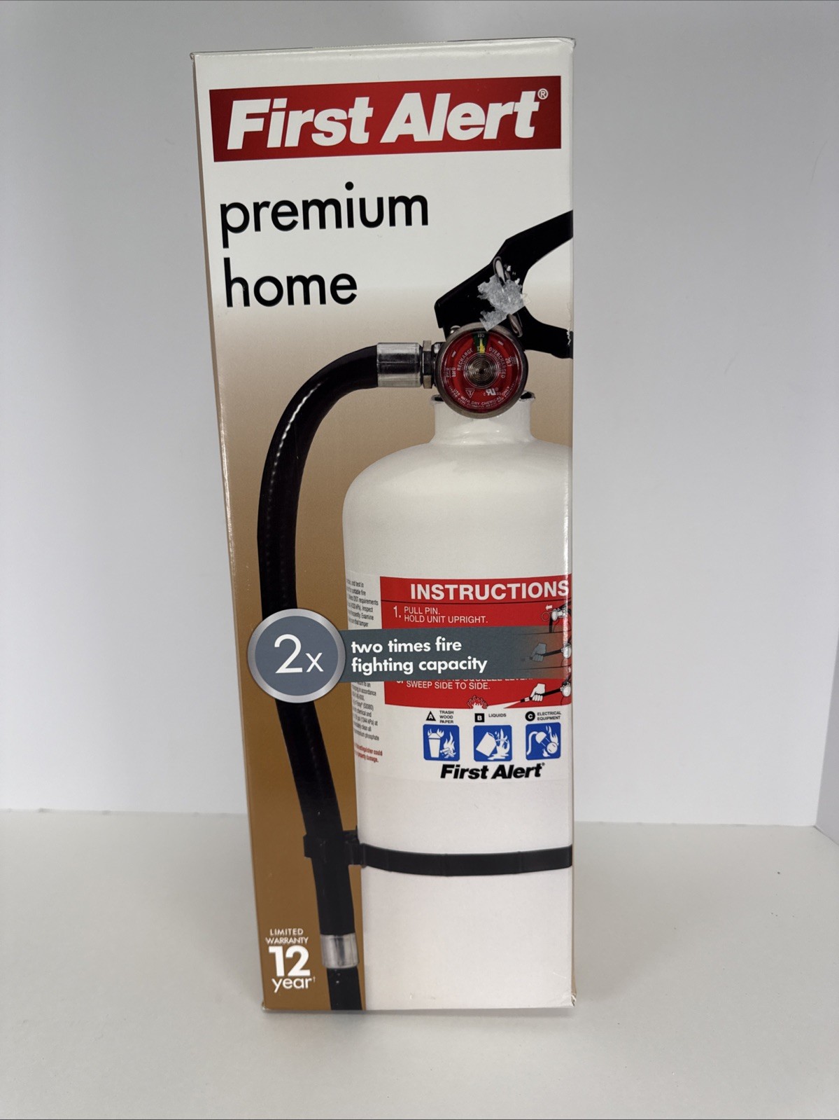 First Alert Premium Home Extinguisher, UL Rating 2A:10B:C