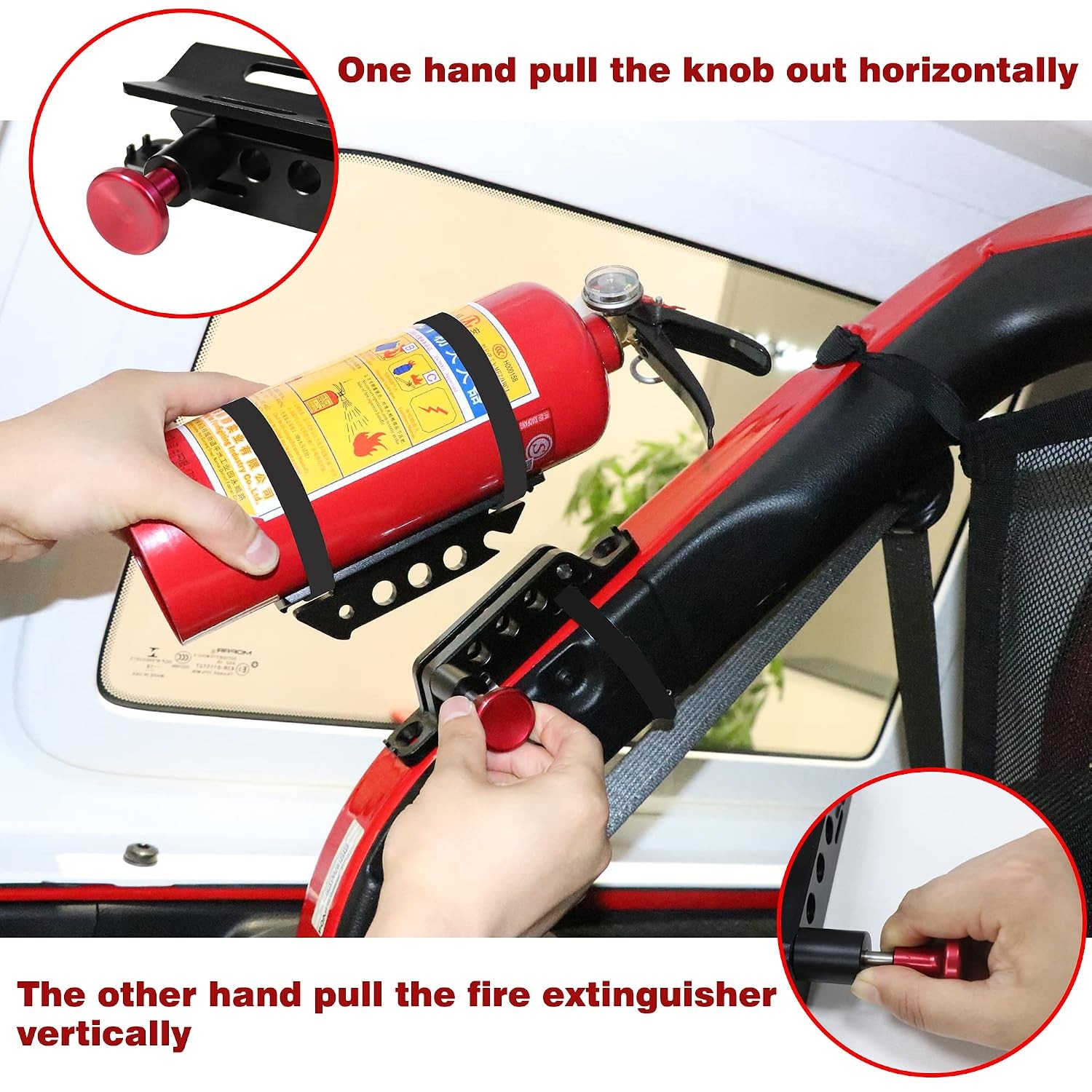 Adjustable Roll Bar Fire Extinguisher Mount Holder for Jeep Wrangler TJ JK JKU J