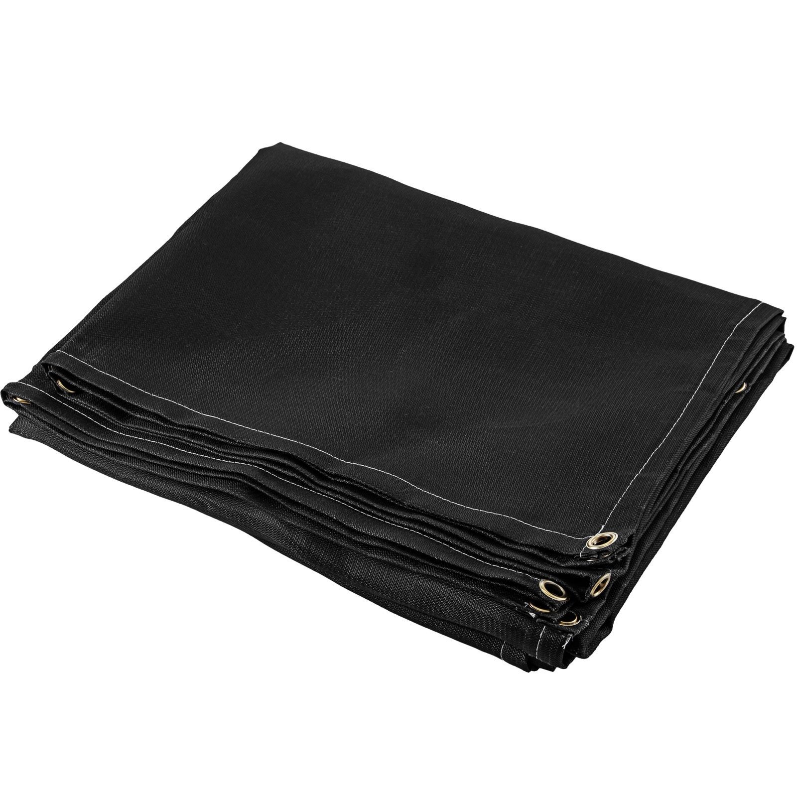 Black Welding Blanket 8×10 Ft, Fiberglass Fireproof Mat w/ Carry Bag