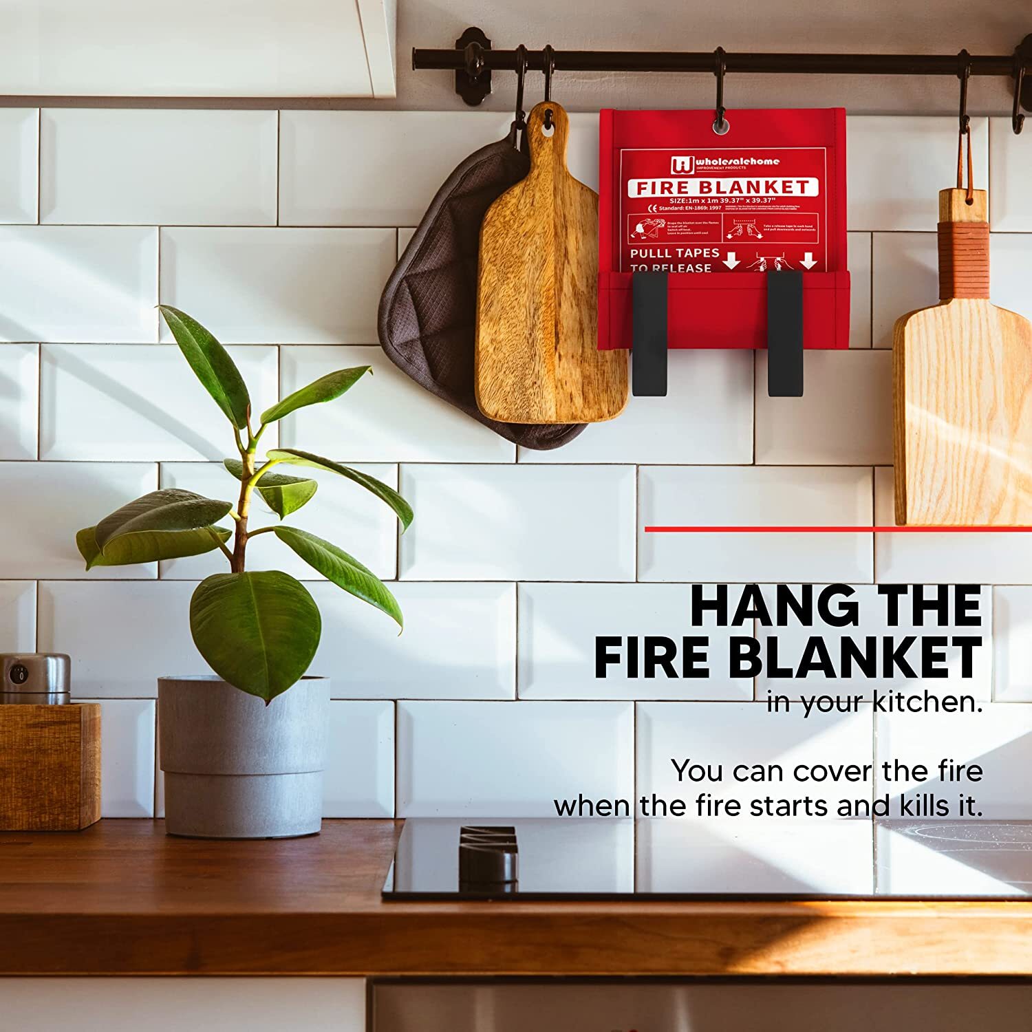 Fire Extinguisher Blanket – Heavy Duty Portable Fiberglass Emergency Blanket