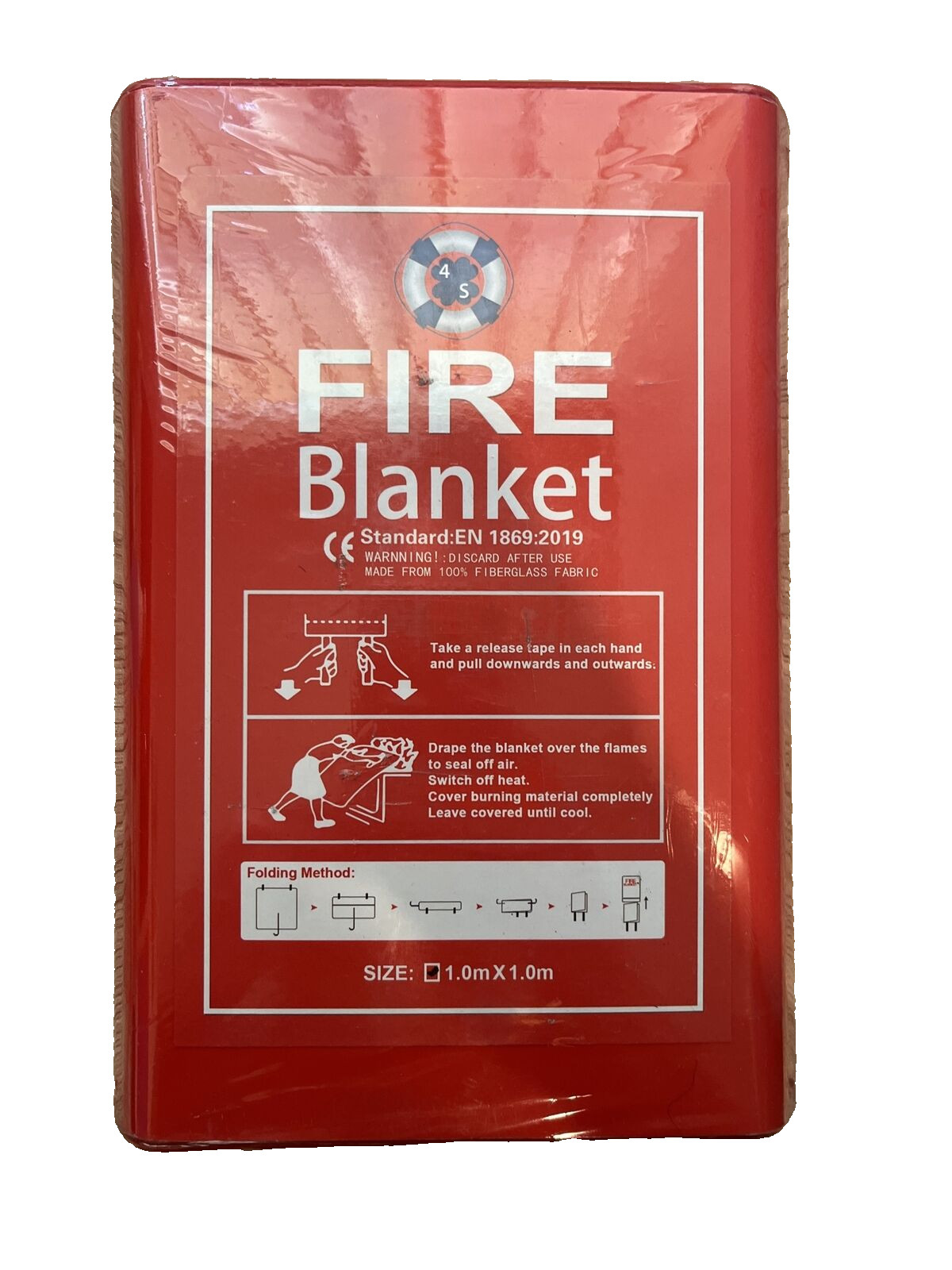 4S Fire Blanket for Kitchen & Home Fiberglass 39″ X 39″ NEW