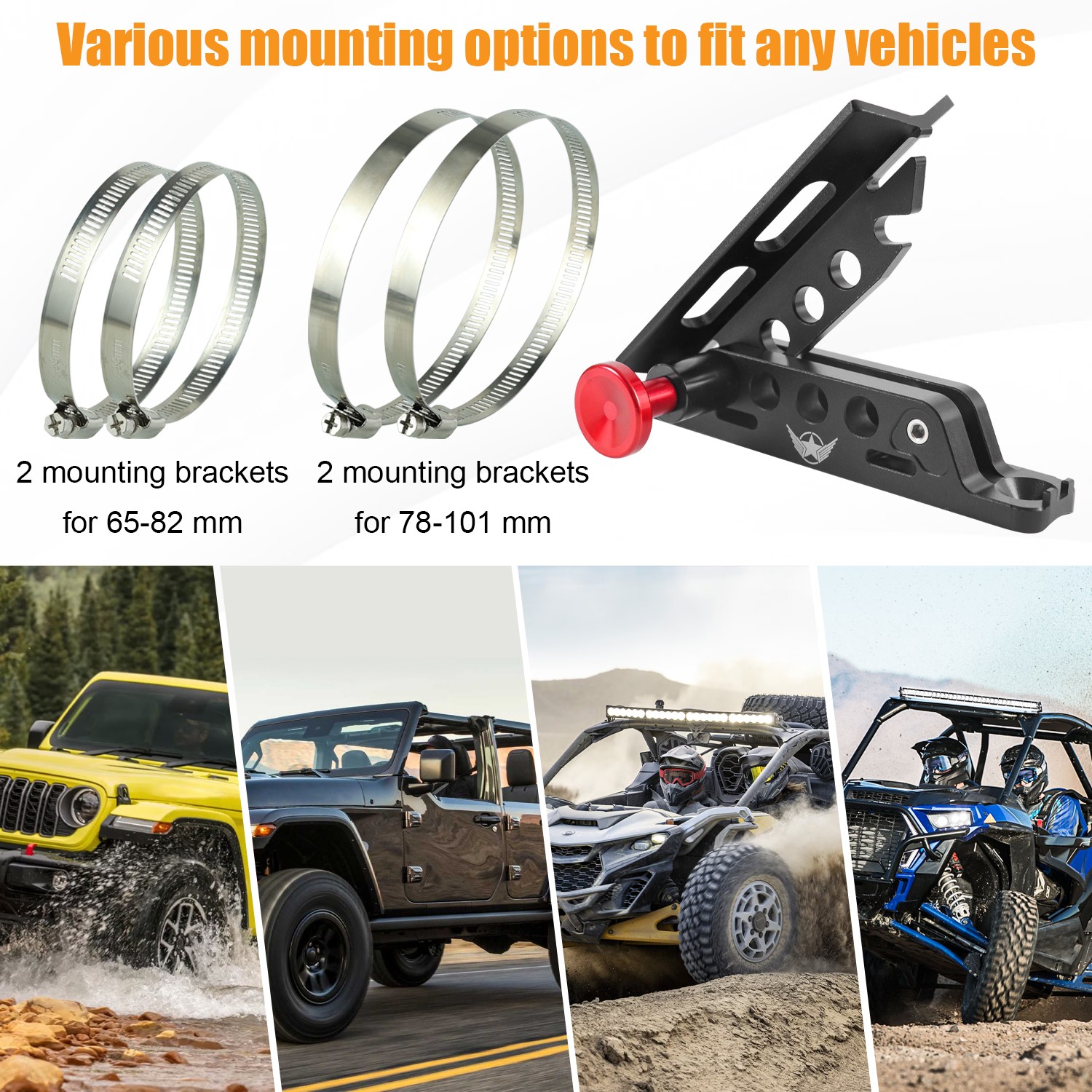 Aluminum Vehicle Quick Release Roll Bar Fire Extinguisher Mount Bracket Holder