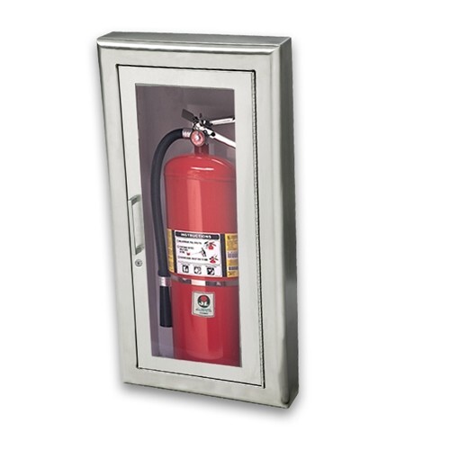 JL Stainless Steel 2037G17 Semi-Recessed 20 lbs. Fire Extinguisher Cabinet