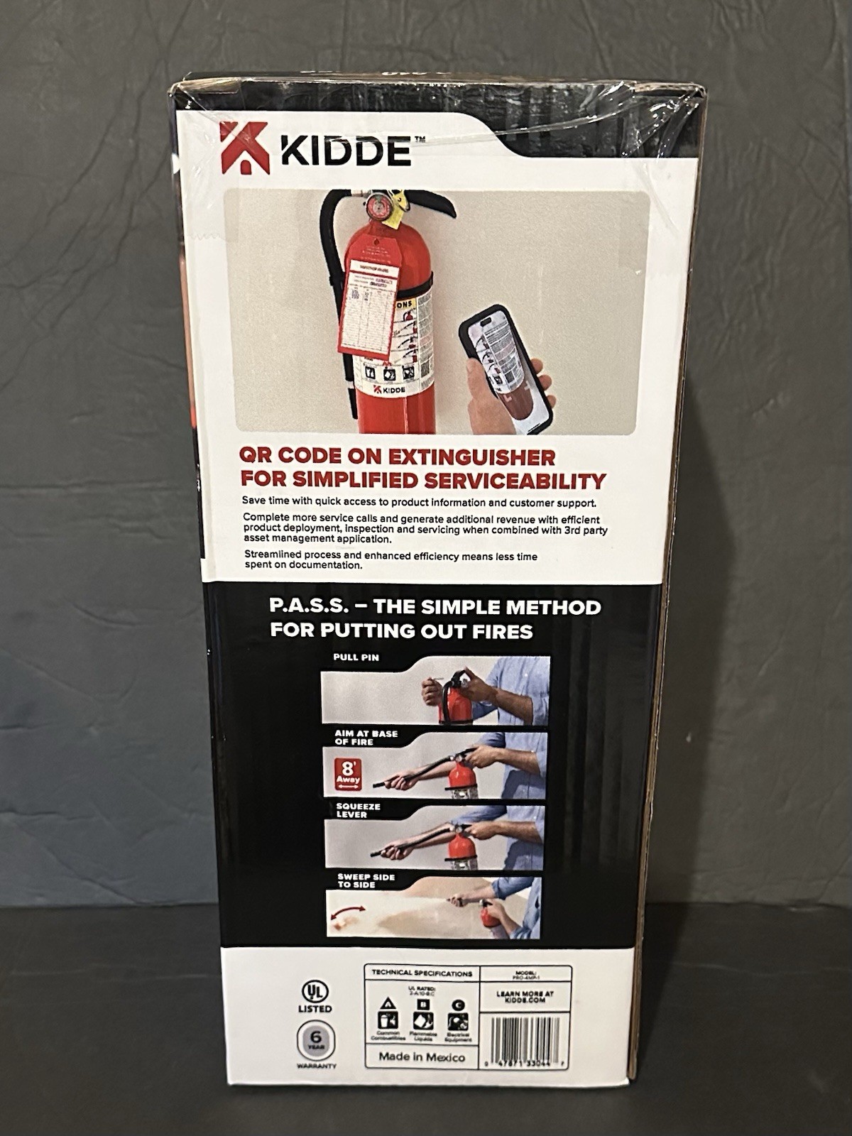 Kidde Pro 210 Fire Extinguisher – Rechargeable, Multi-Purpose Home & Office