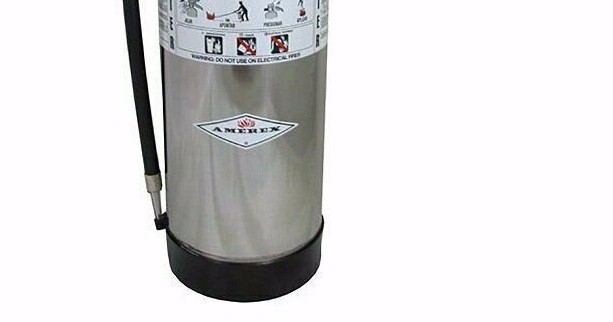 ✅🔥🧯O.E.M AMEREX 2½ gal WATER PRESSURE FIRE EXTINGUISHER FOOT STAND W/HOSE CLIP