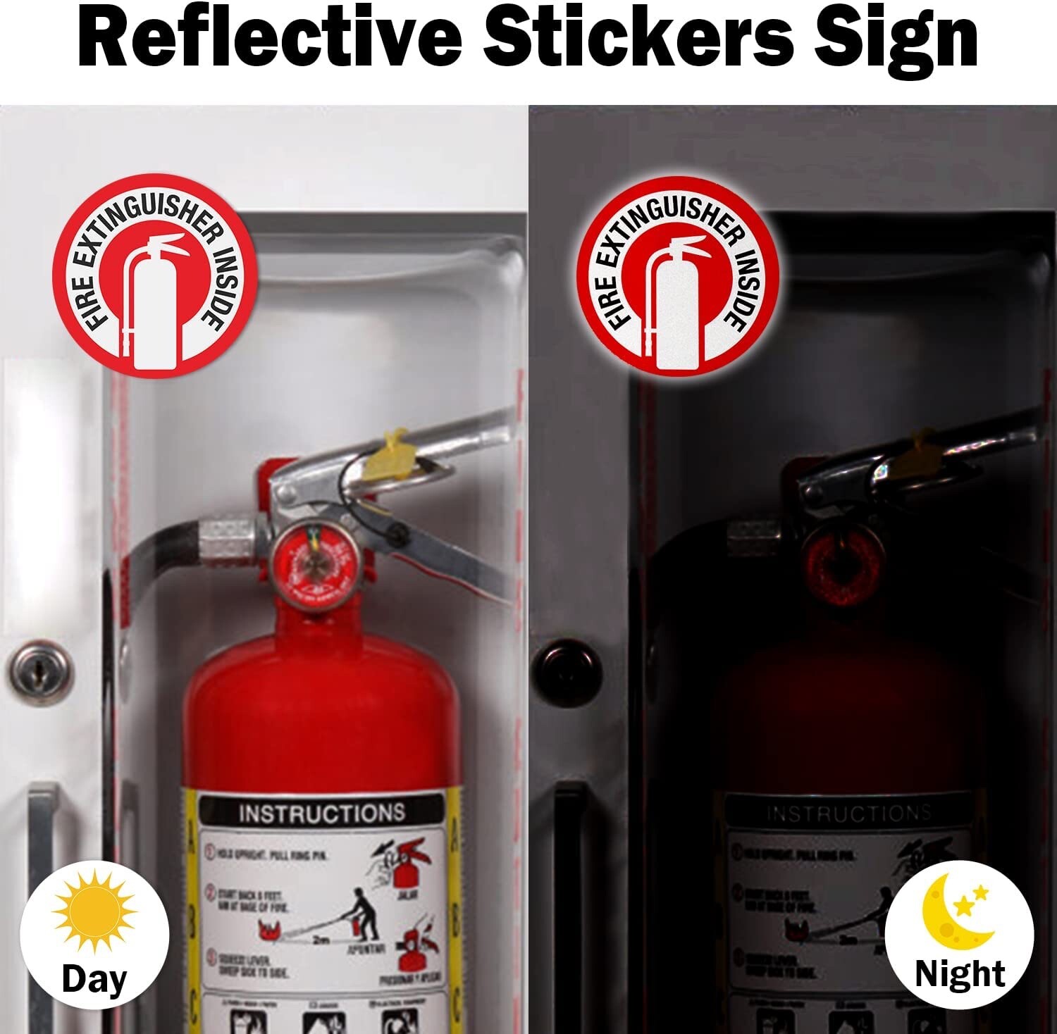 ✅🔥🧯Vinyl Fire Extinguisher Inside Sign Sticker 3″ Round Reflective Label UV