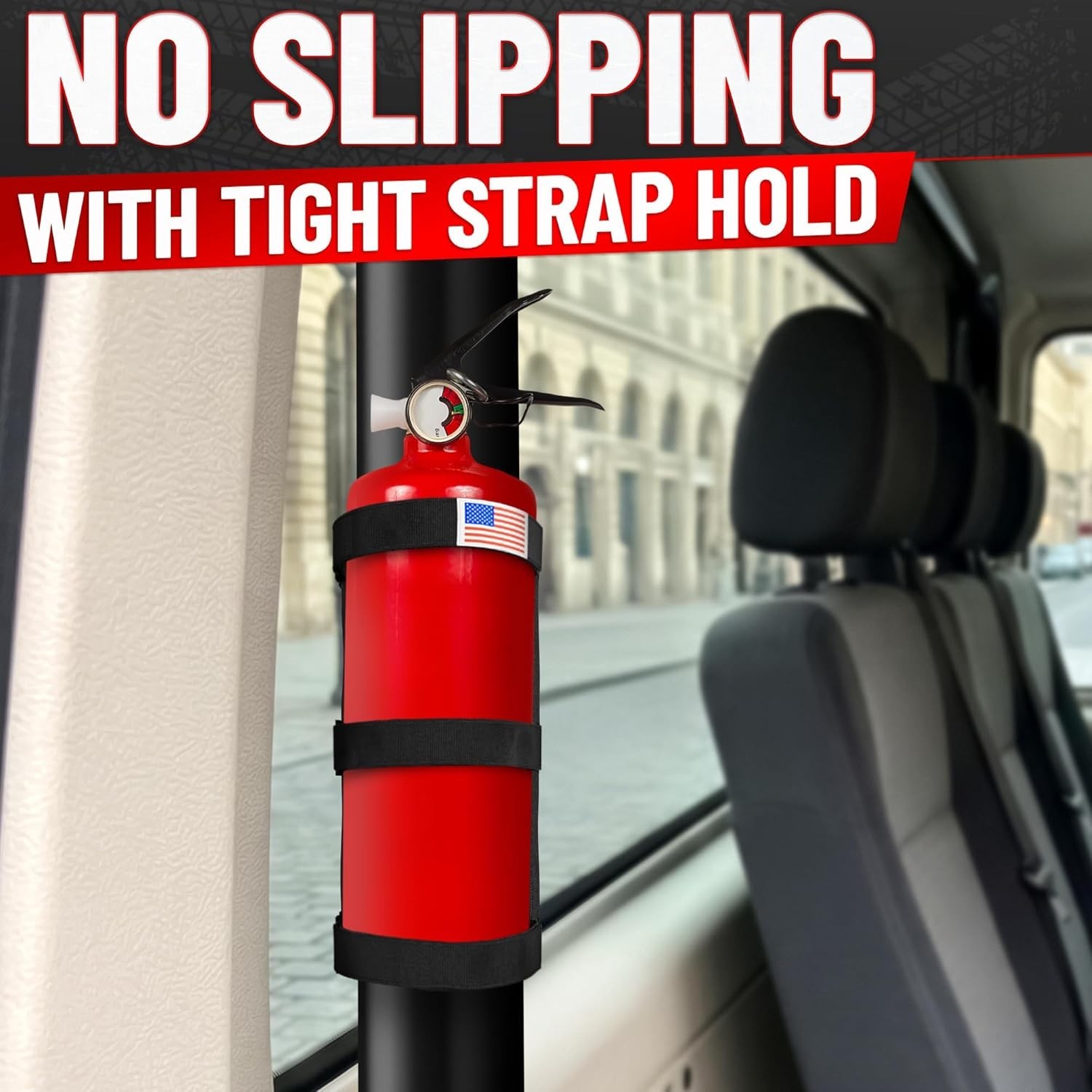 Fire Extinguisher Mount for Vehicle – Adjustable Nylon Strap Fix, No-Drill, R…