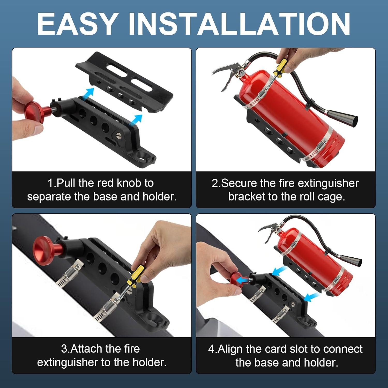 Quick Release UTV Fire Extinguisher Mount Kits Universal for Truck Wrangler JT T