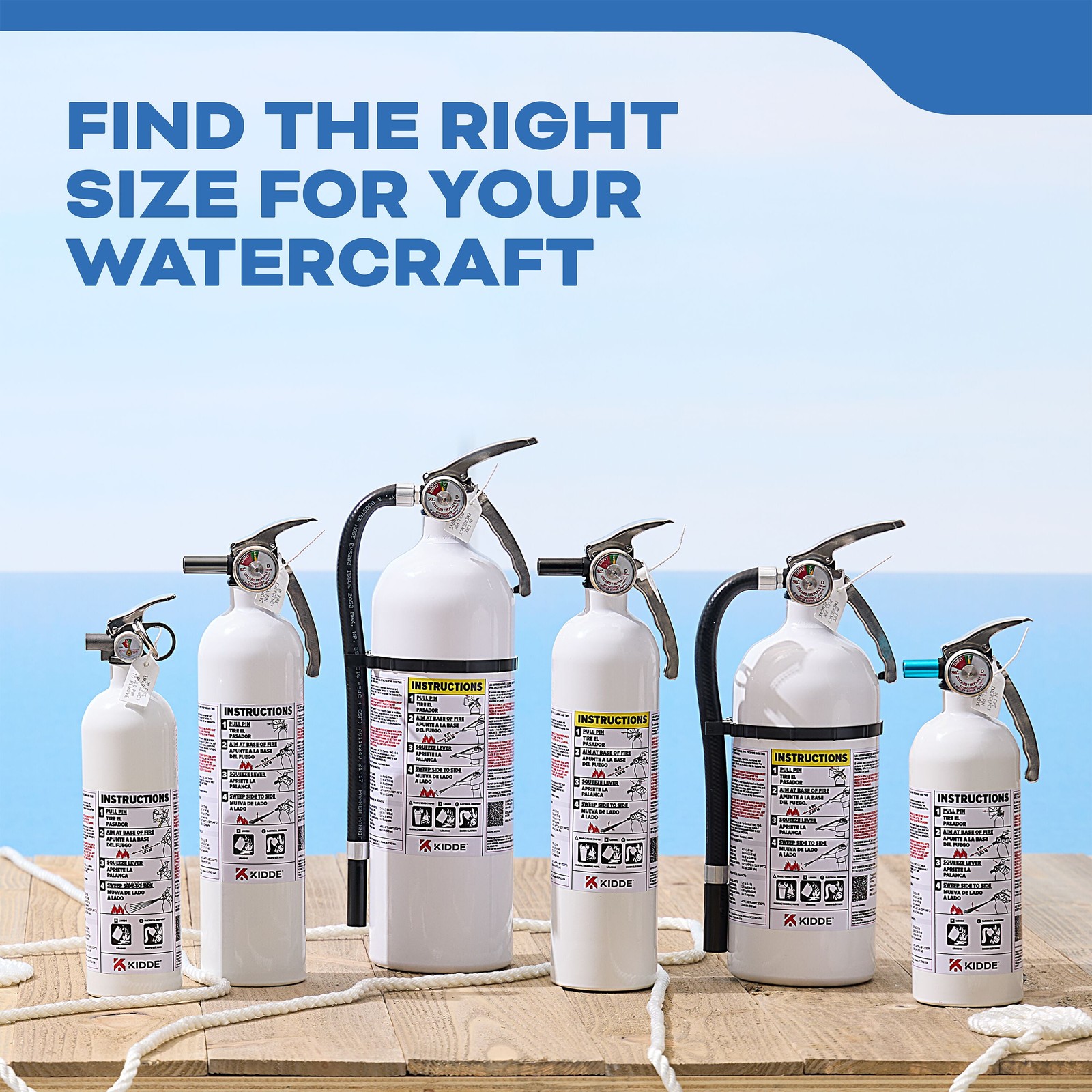 Kidde Mariner 5 Fire Extinguisher for Boats, Single-Use 5BC