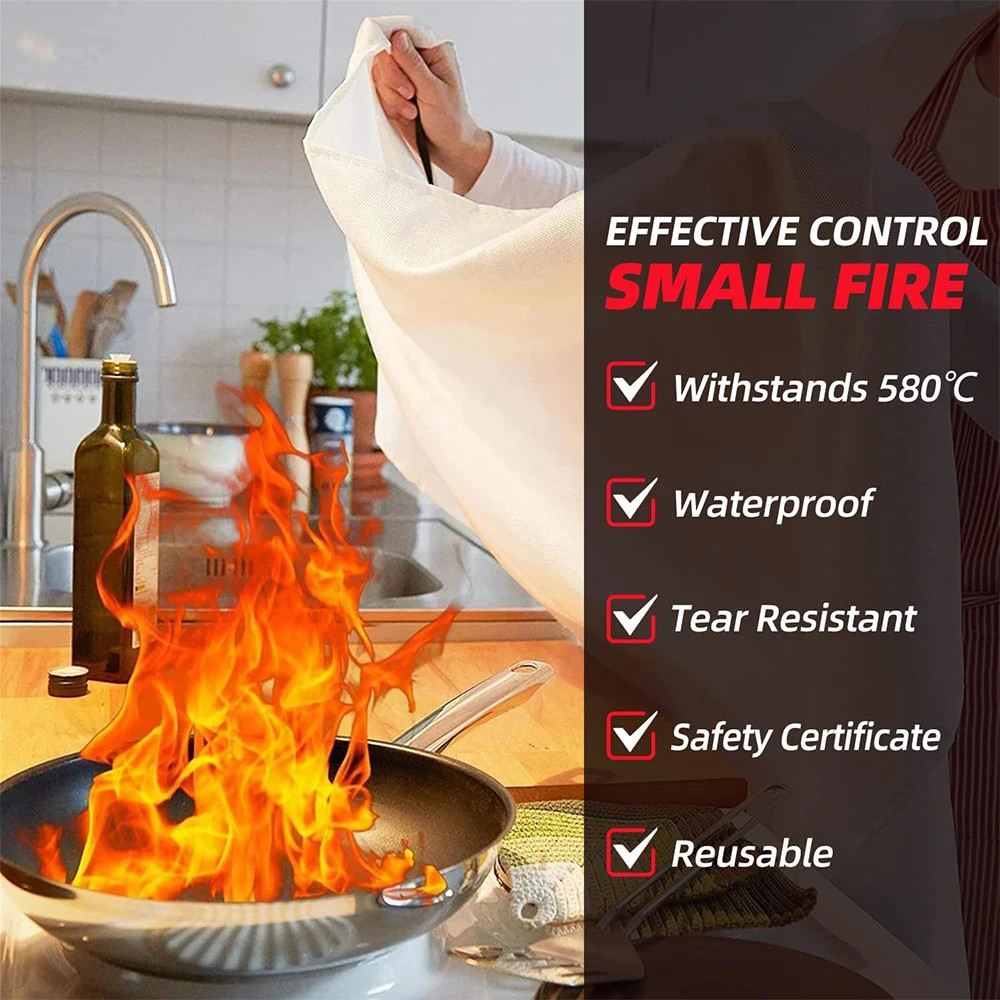 Fire Suppression Blankets Emergency Fiberglass Fireproof Blanket for Kitchen Hom