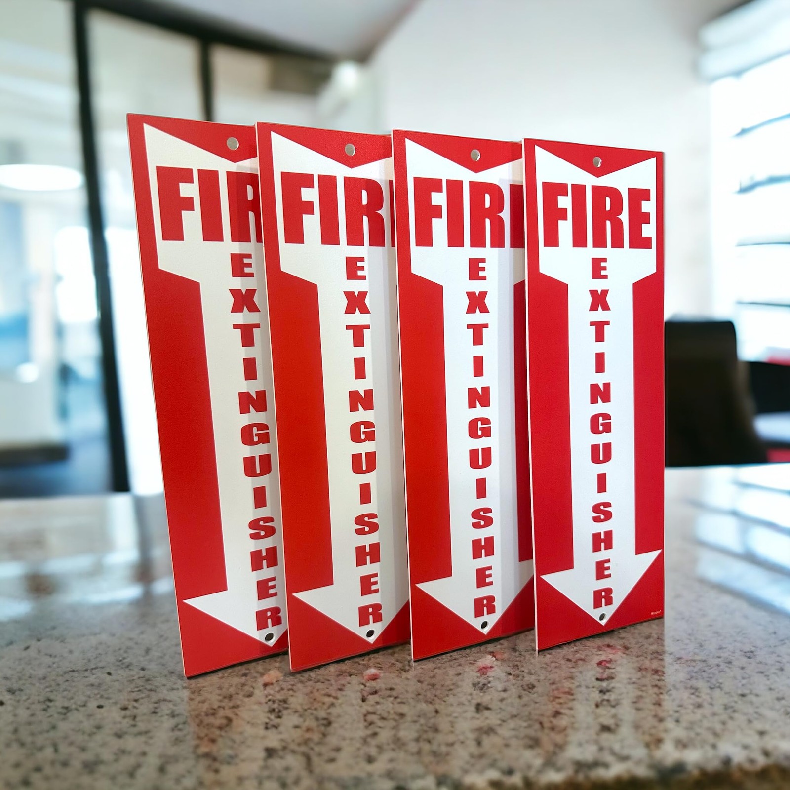 (4 pack) Fire Extinguisher Signs Fire Extinguisher For Business Office or War…