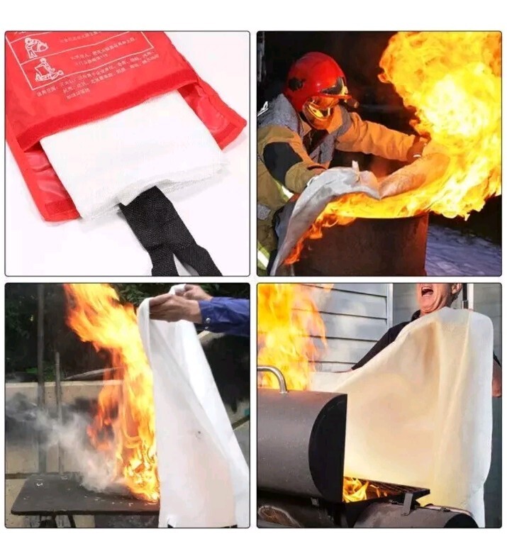 4 PACK FIRE BLANKET Fiberglass Hero Emergency Home Retardant Prepared 39”x39”