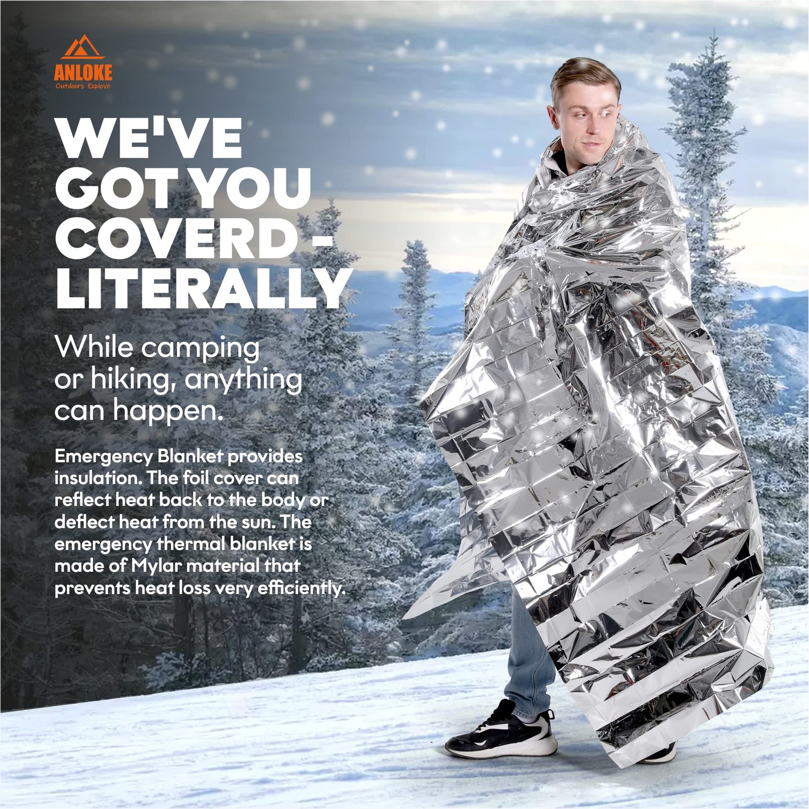 Blankets Mylar Thermal Blanket,(10 Pack) of Gigantic Space Blanket 84 * 64 in…