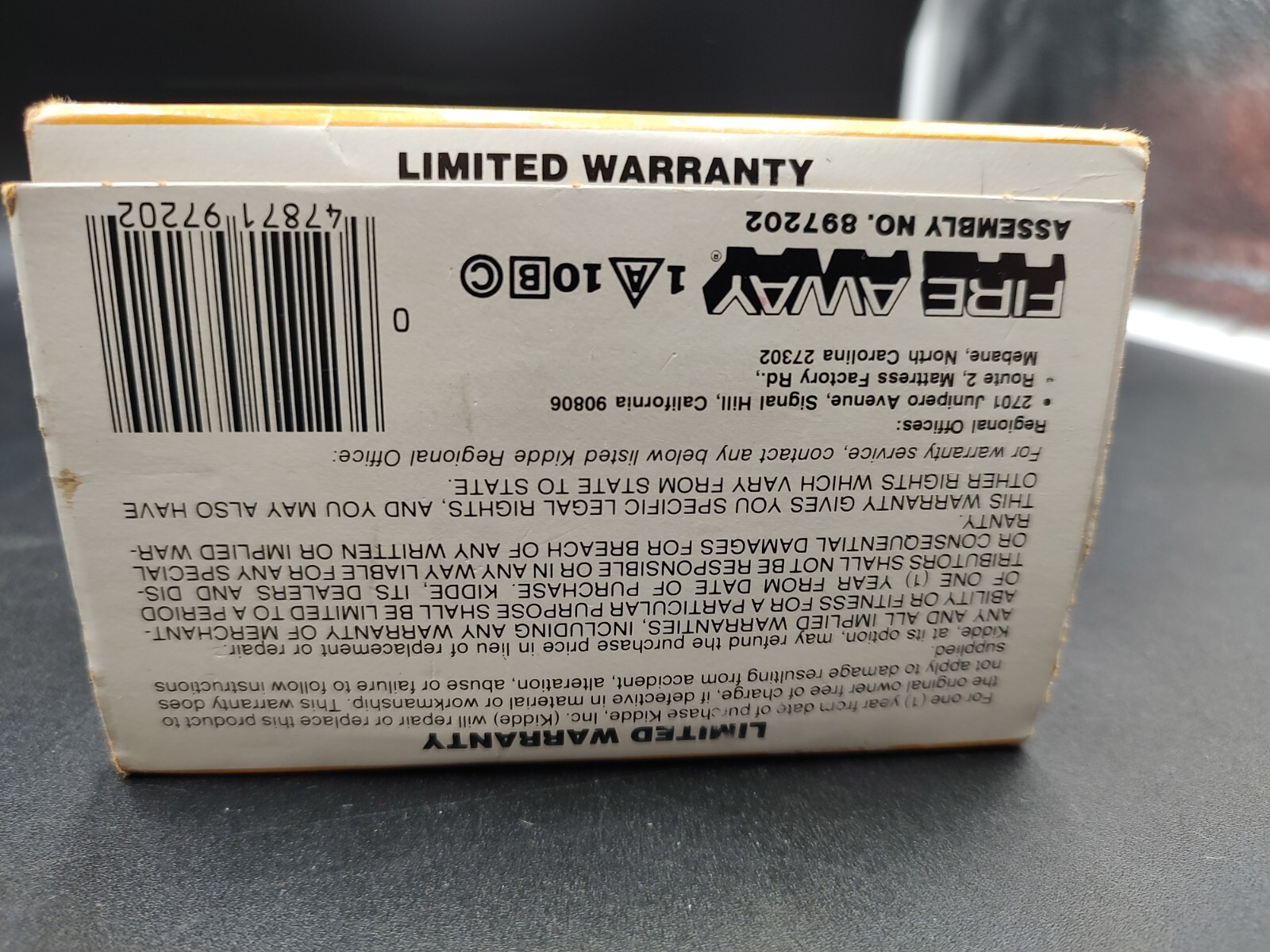 SEALED – VINTAGE KIDDE FIRE AWAY 897202 MULTI-PURPOSE FIRE EXTINGUISHER 1A10BC