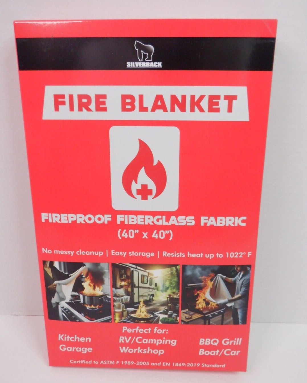 Silverback Fire Blanket – 100% Fiberglass Fabric 40”x40”