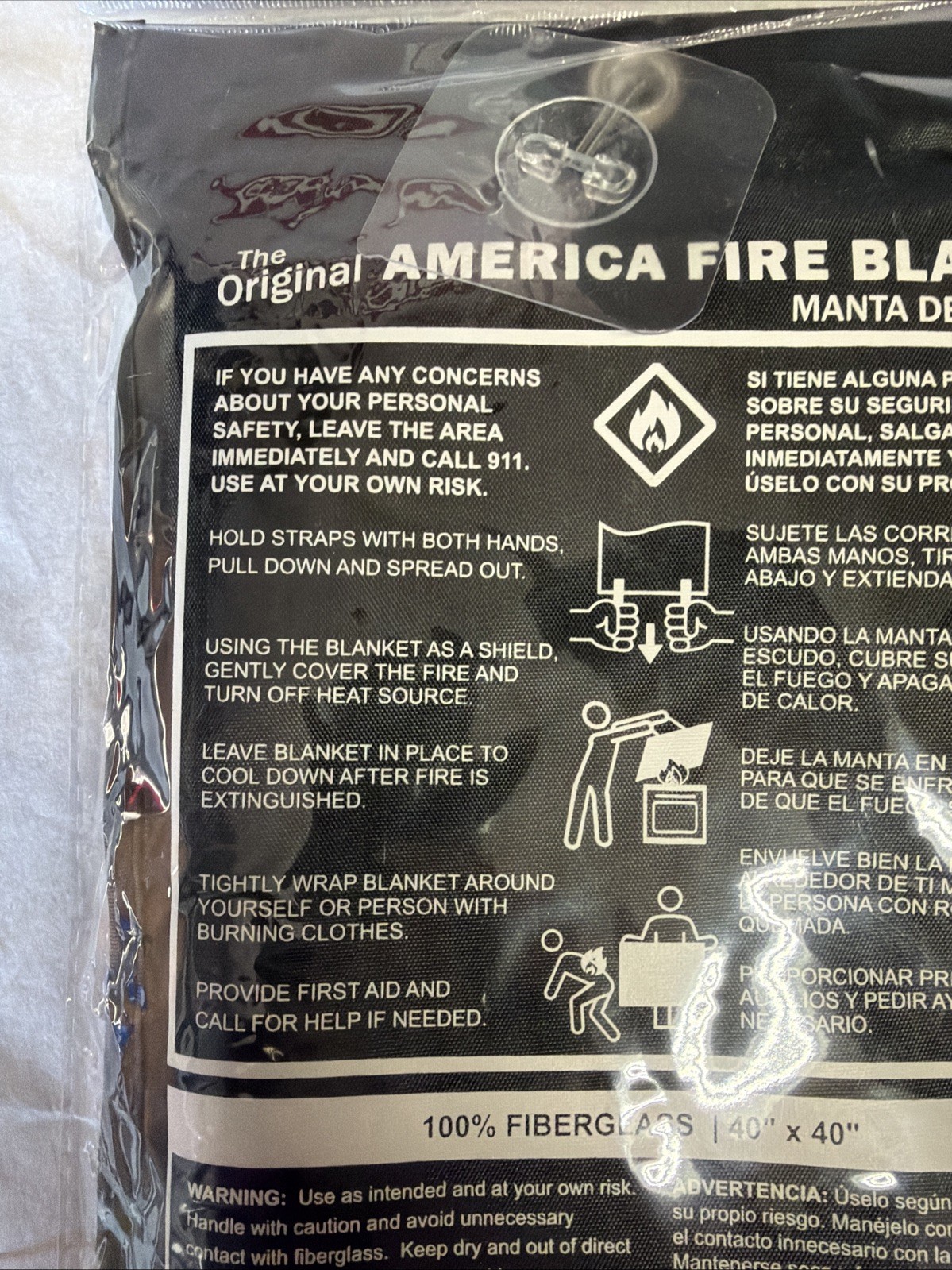 1 – Emergency Fire Blanket 40×40” Fireman Commercial Road Grade Never Expires