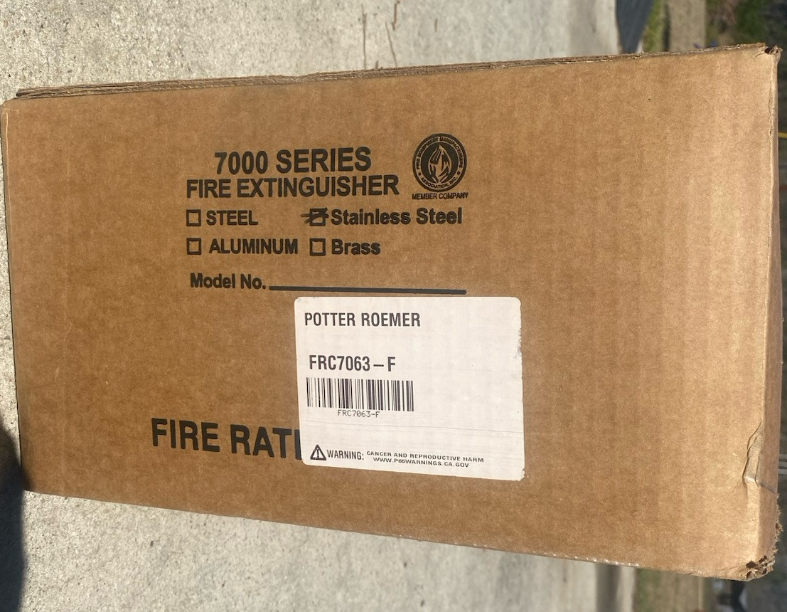 Potter Roemer Semi Recessed Fire Extinguisher Cabinet FRC7063-F Stainless Steel