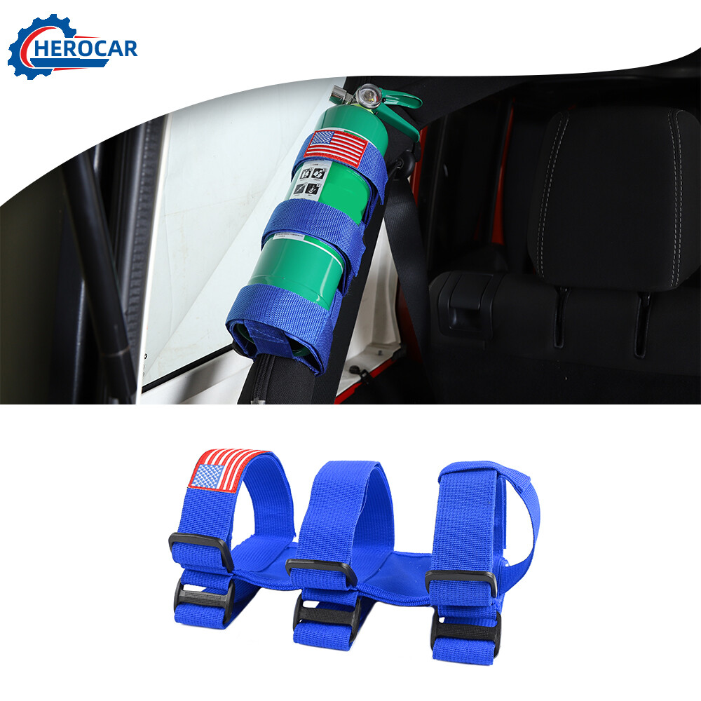 Blue Roll Bar Fire Extinguisher Holder Bracket Fit for ALL Car Universal Parts
