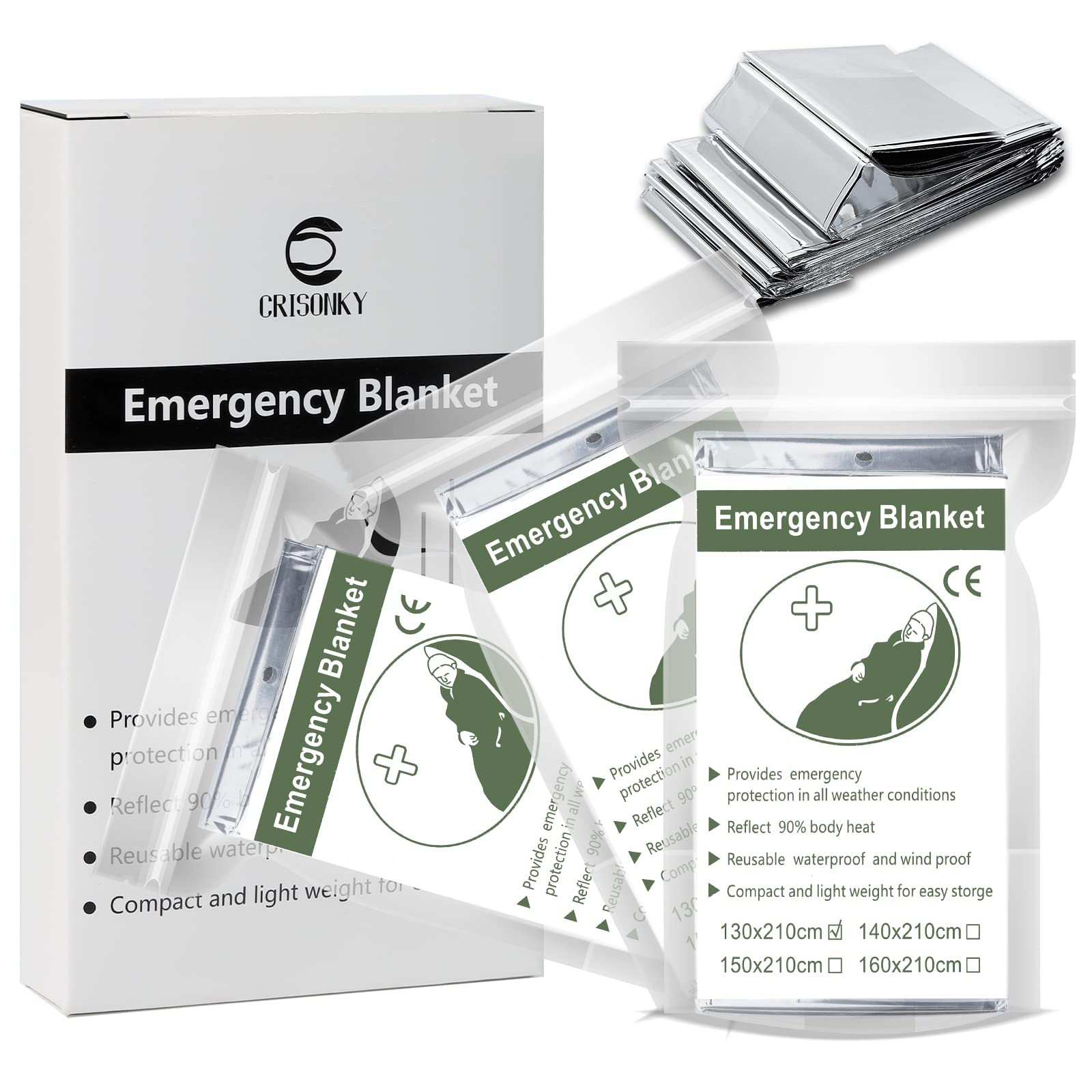 Emergency Mylar Thermal Blankets, Designed for Outdoors, Survival Reflective …