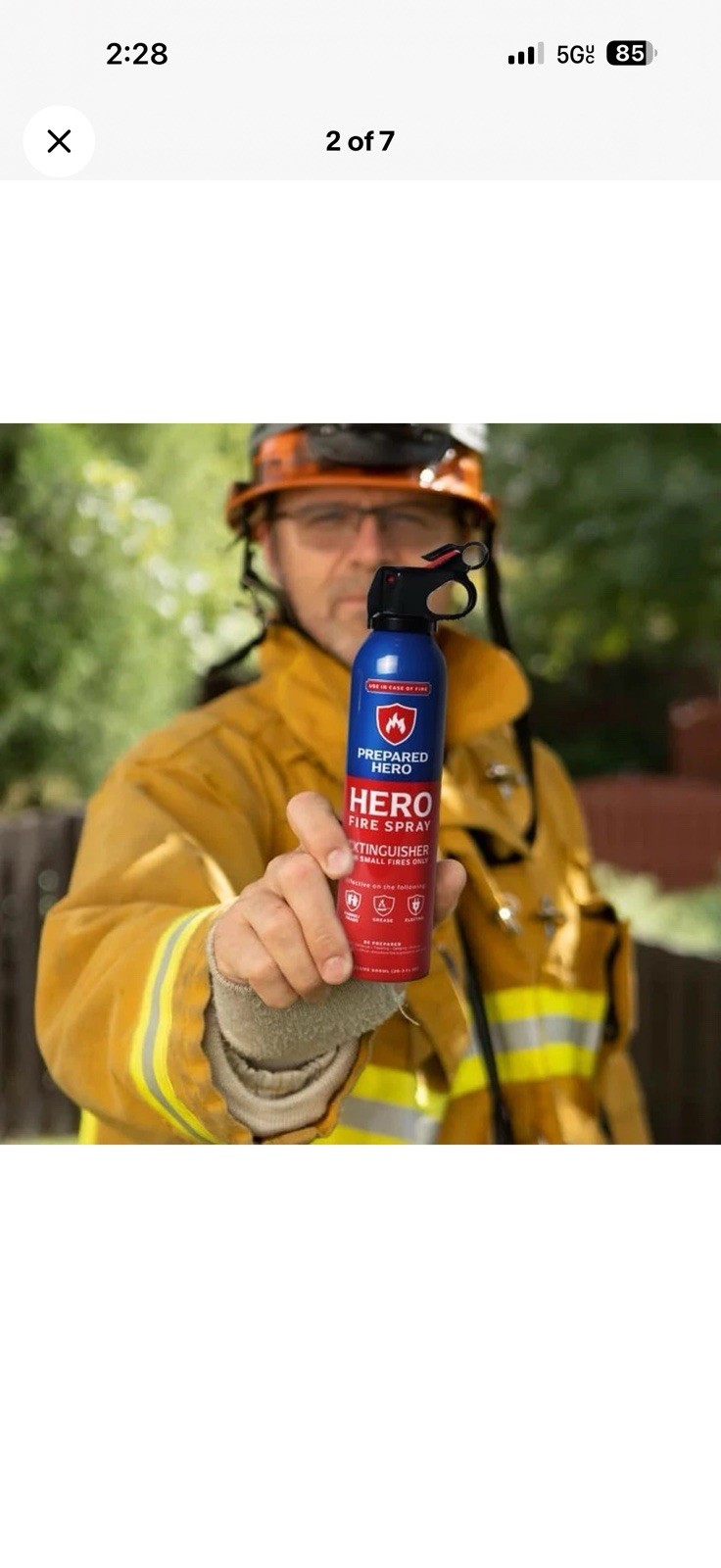 Prepared Hero Fire Spray – Mini Fire Extinguishers for House, Car Lot Of 2