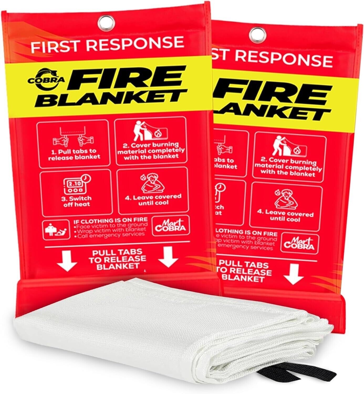 Mart Cobra Emergency Fire Blanket for Home Kitchen Camping Easy to Carry 40”x40”