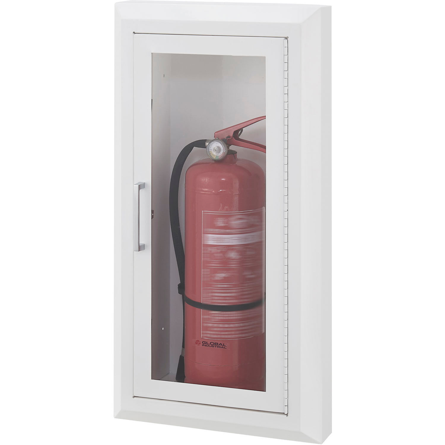 Global Industrial Fire Extinguisher Cabinet Semi-Recessed Fits 10 Lbs.