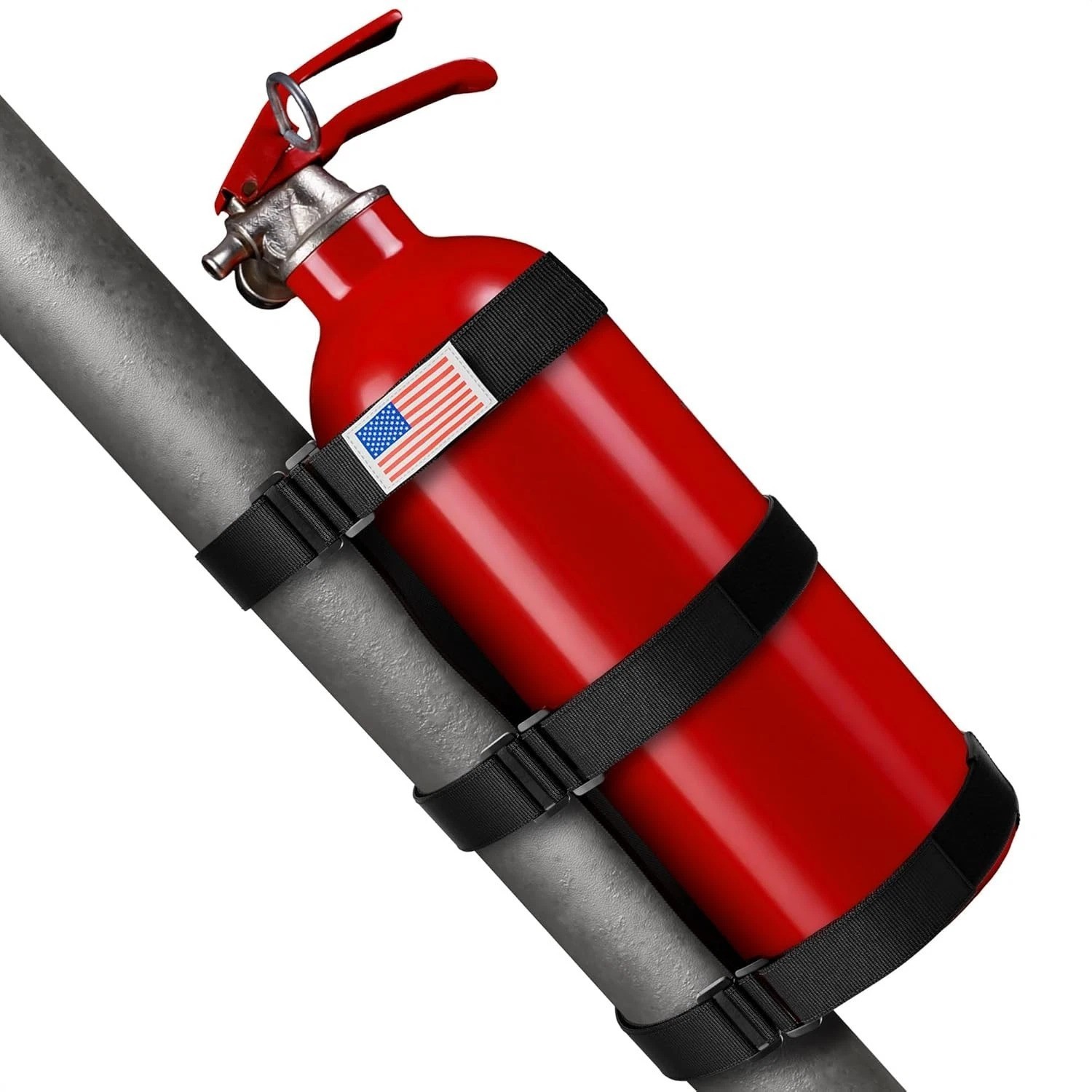 Patriotic Fire Extinguisher Mount with Quick Release for UTV & Off-Road Use