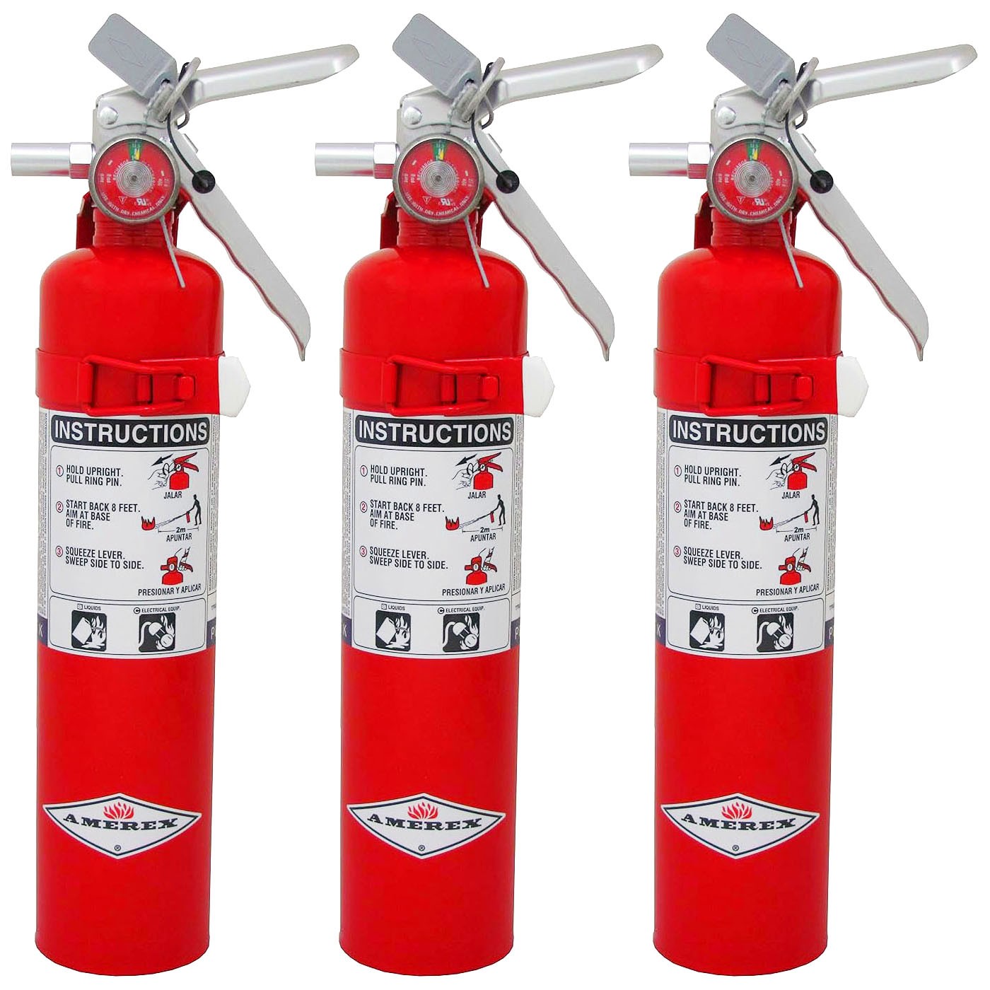 Amerex B410T 2.5 lbs Purple K Chemical Class B C Fire Extinguisher – 3 Pack