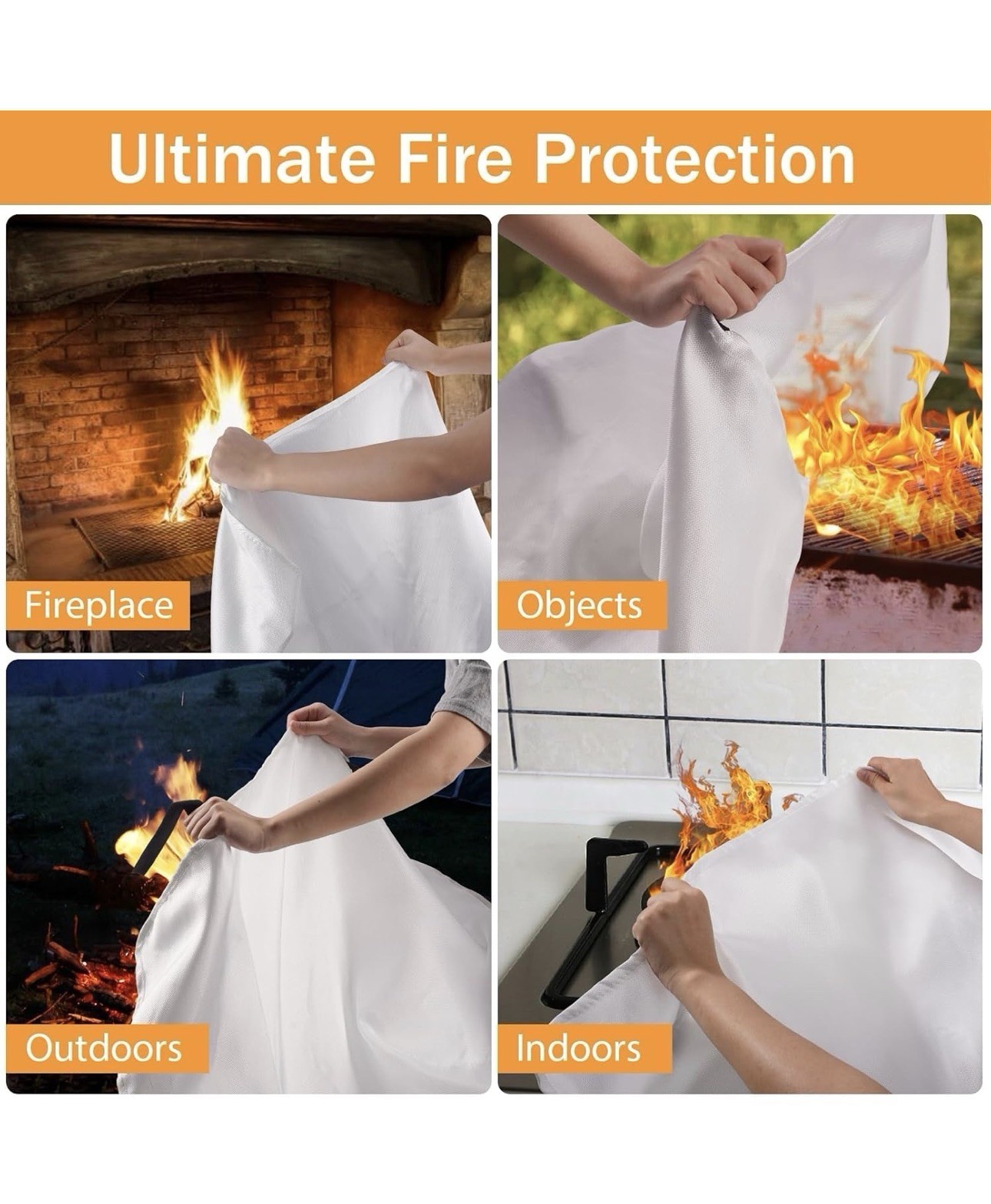 Emergency Fire Blanket for Home Kitchen – KANHIRO Fiberglass Fire Safety Blanket