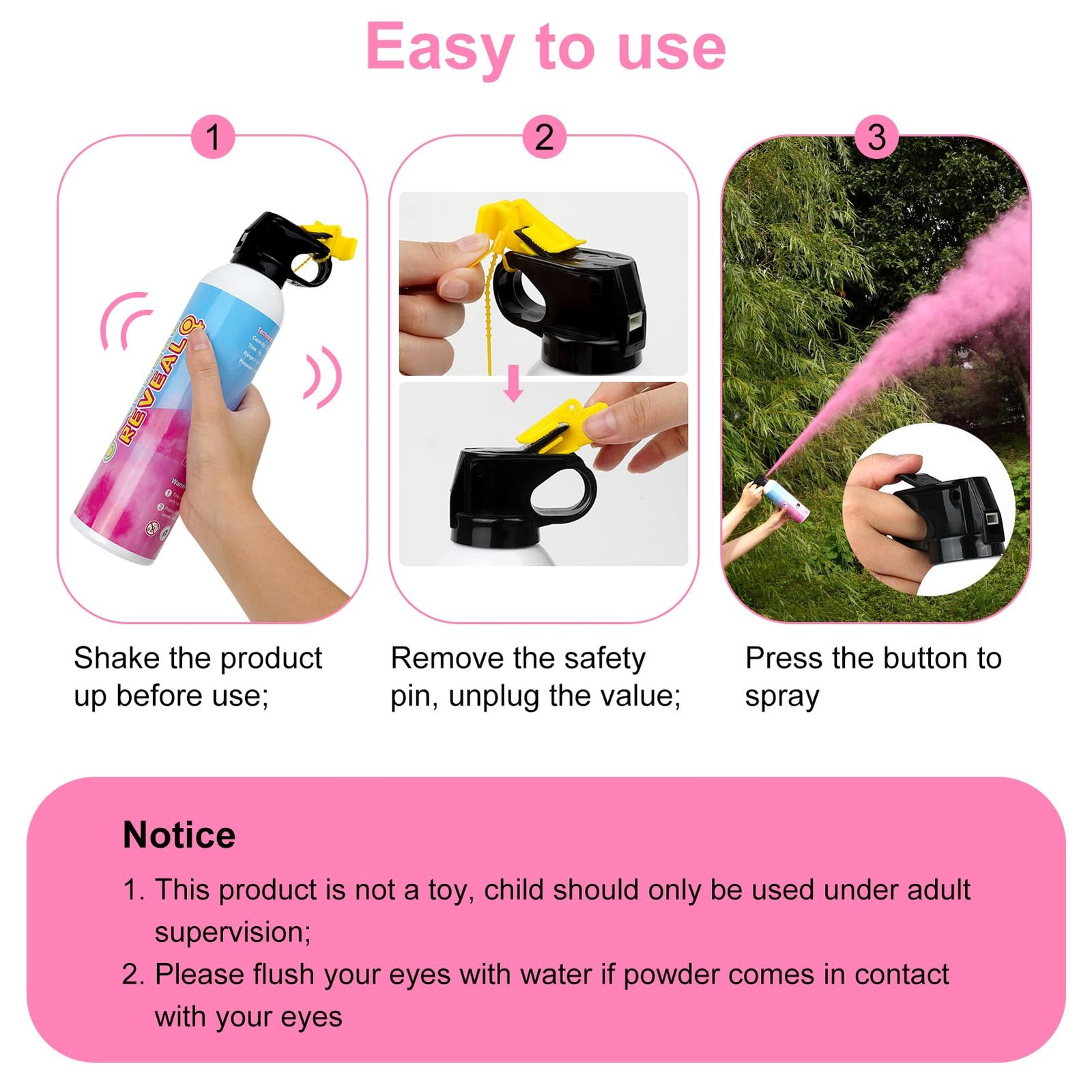 4-Pack Pink Gender Reveal Fire Extinguisher Baby Reveal Party Decorations