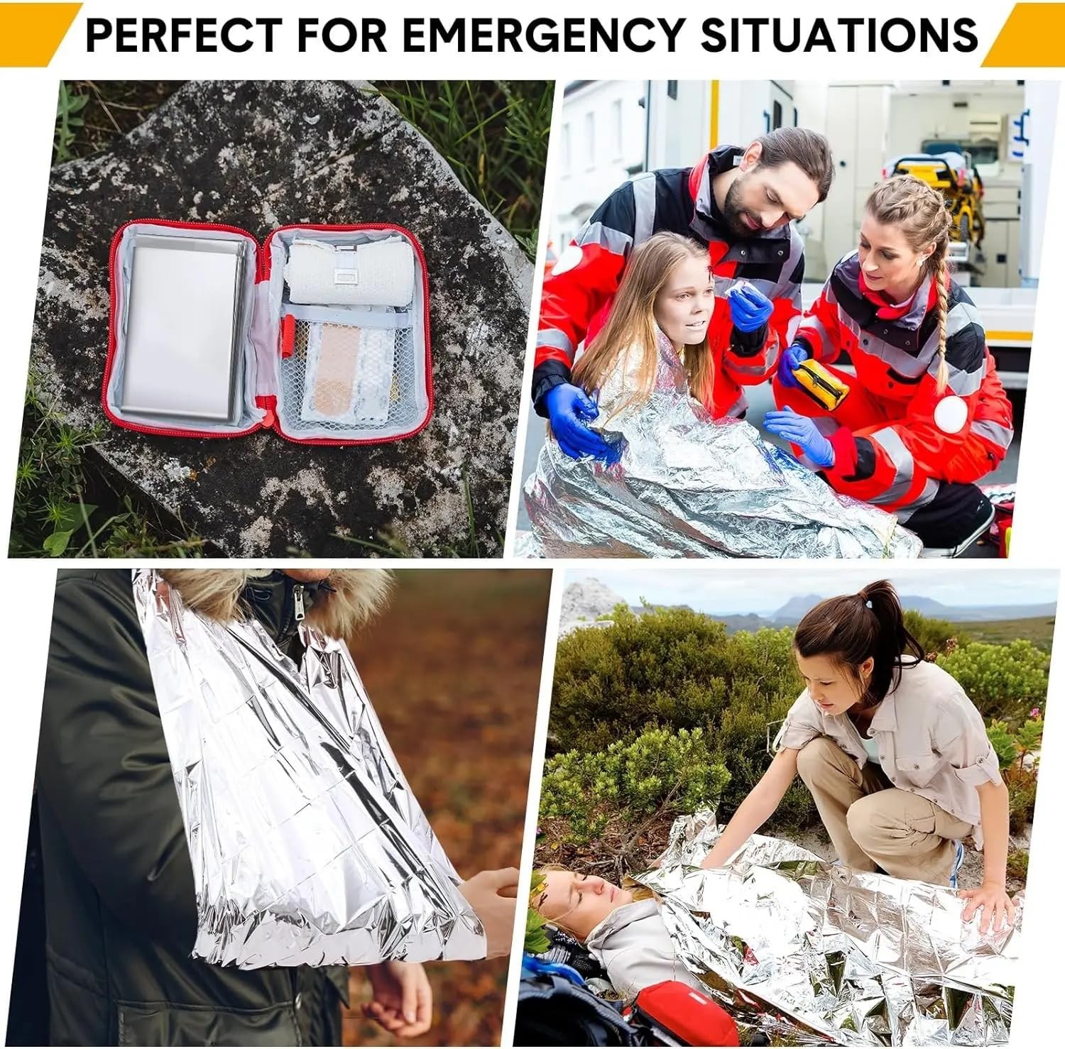 Emergency Survival Blanket, Mylar Thermal Blanket, Gigantic Space Blanket 82″…