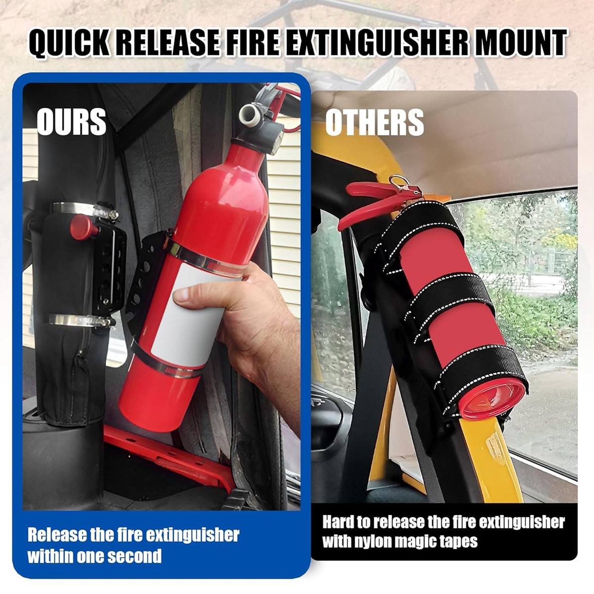 Car Fire Extinguisher Holder Mount Bracket Quick Release For Jeep Wrangler TJ JK
