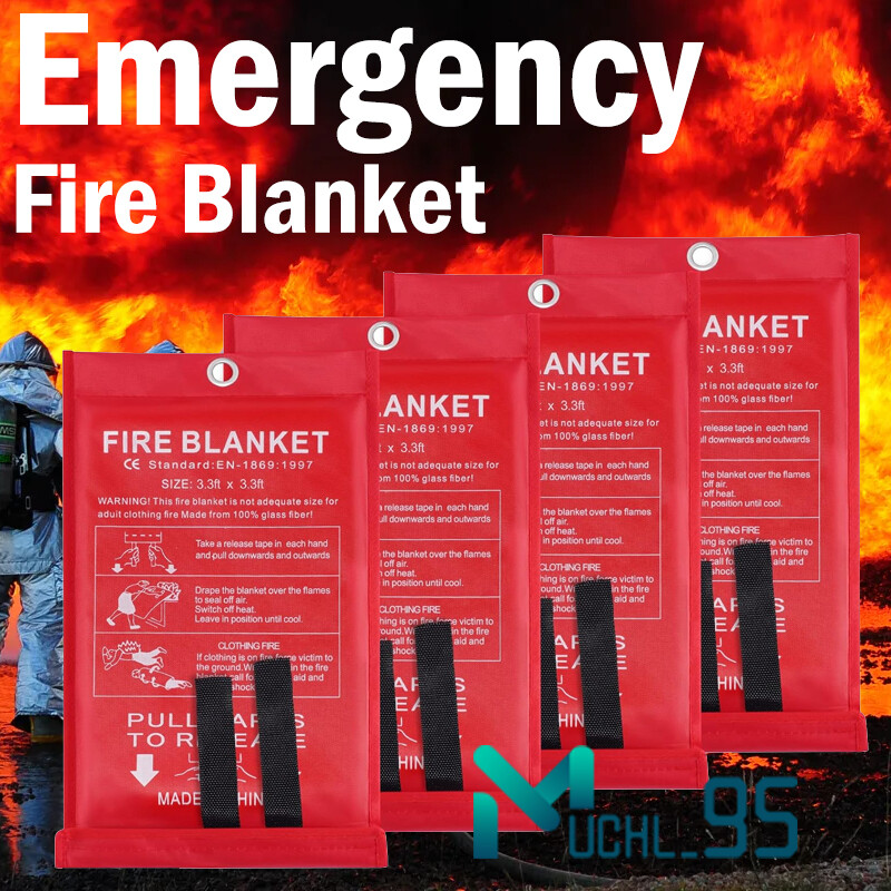 XXL XL Fire Blanket – Premium Home Fire Emergency Extinguisher Blankets,1/2/4PCS
