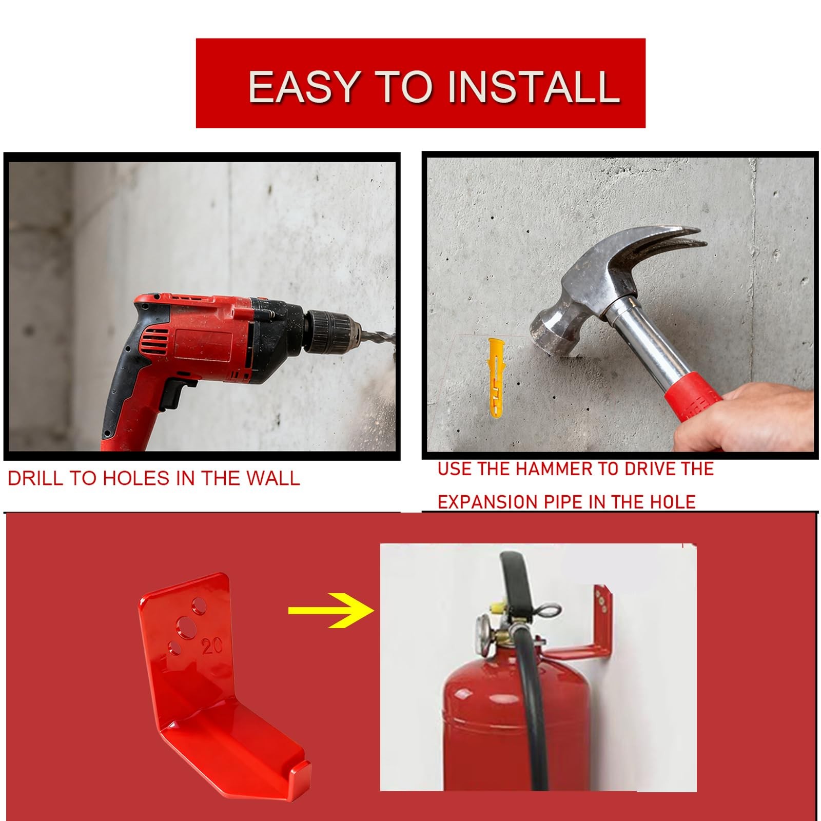 Fire Extinguisher Mount Brackets Set of 8, Heavy Duty Wall Mount Hook 2.36 x …