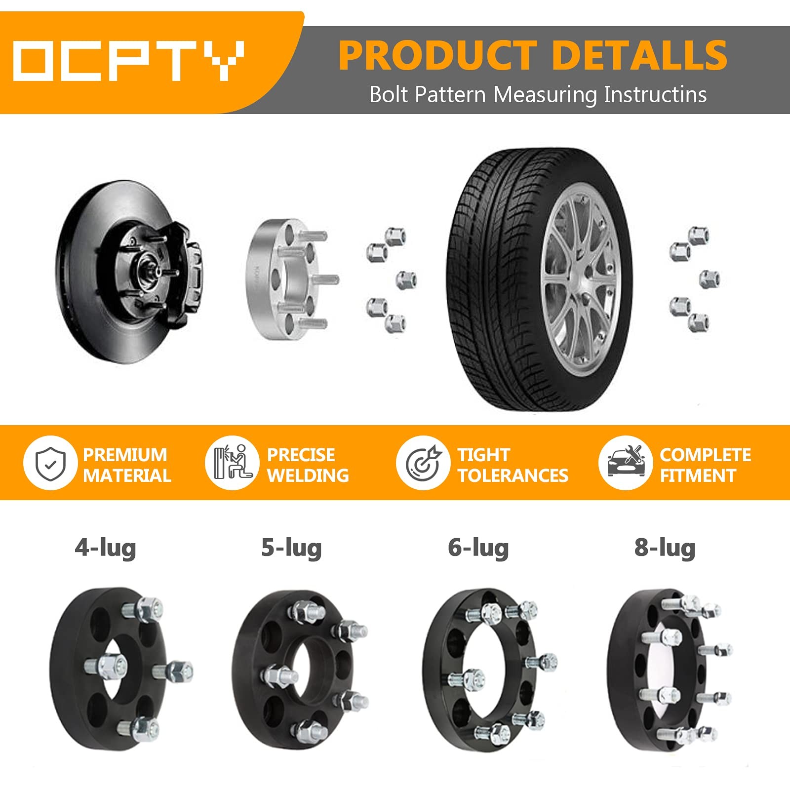 2PCS 5×5.5 to 6×5.5 HubCentric Adapters 2″ 1/2″ Studs 108mm Forged 5 Lug for CJ5