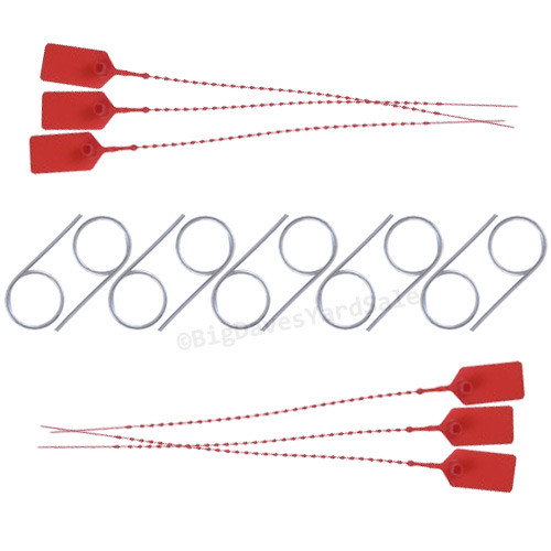 10 – Fire Extinguisher LOCK PINS and 12 – TAMPER SEALS (Red)
