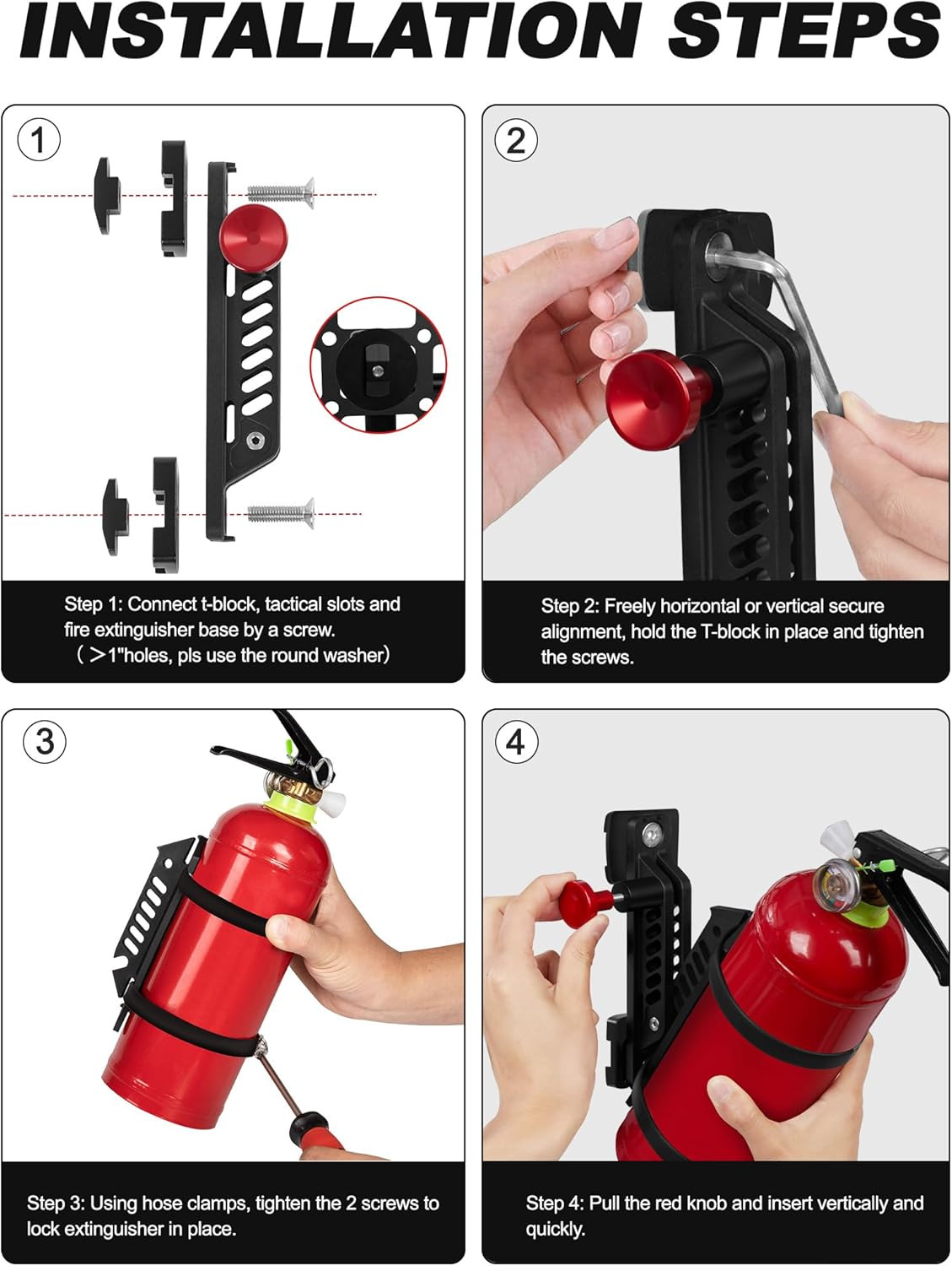 MOLLE Fire Extinguisher Mount Kit – Quick Release Bracket for Tactical Panels, T