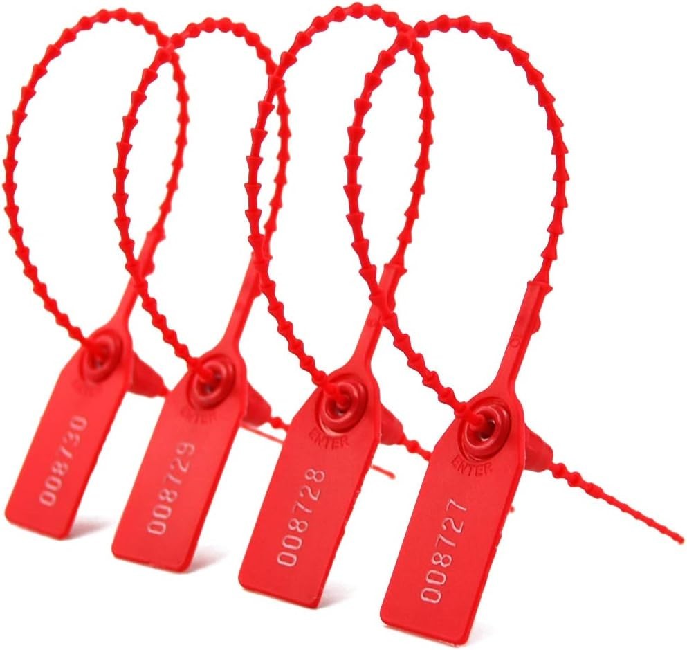 Durable 250mm Red Self-Locking Tamper Seals – 100 Count for Total Security